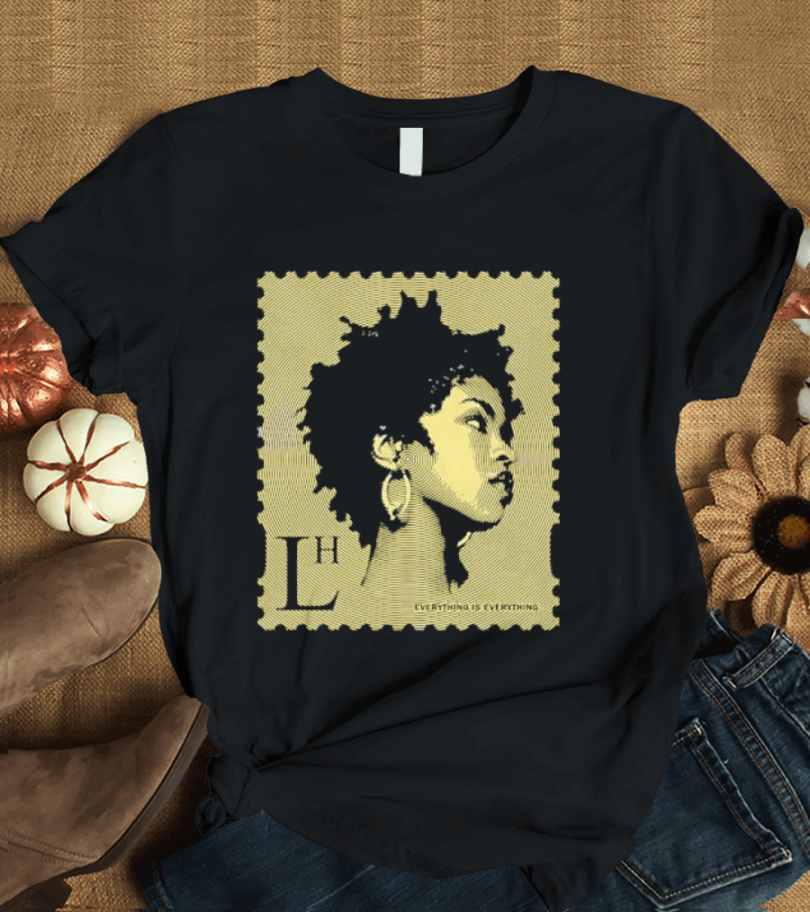 Everything Is Lh Gold Line Afro Woman Stamp T-Shirt