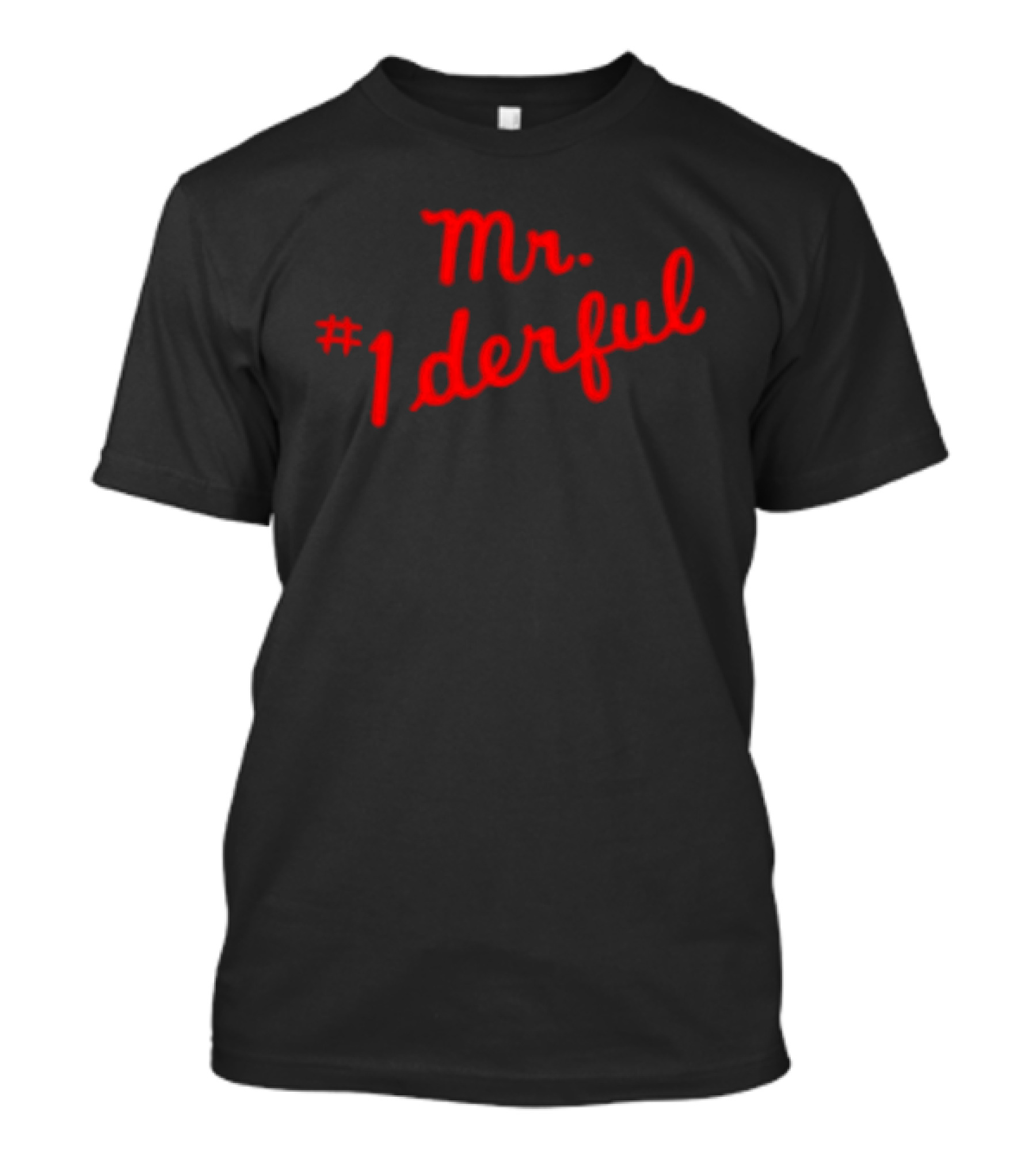 Mr 1derful Red Cursive Handwriting Script T-Shirt