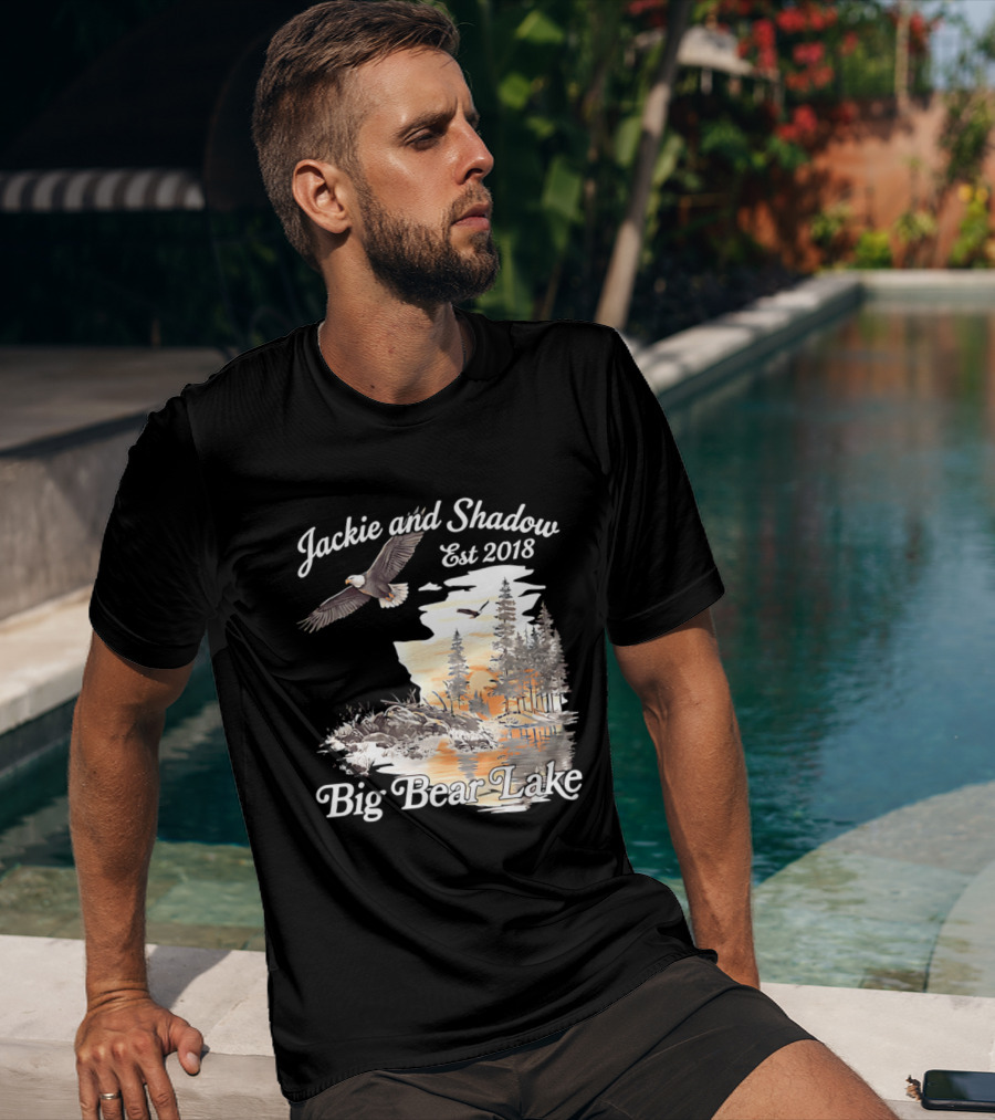 Jackie And Shadow Est 2018 Big Bear Lake Bald Eagles Family Scenic Nature T-Shirt