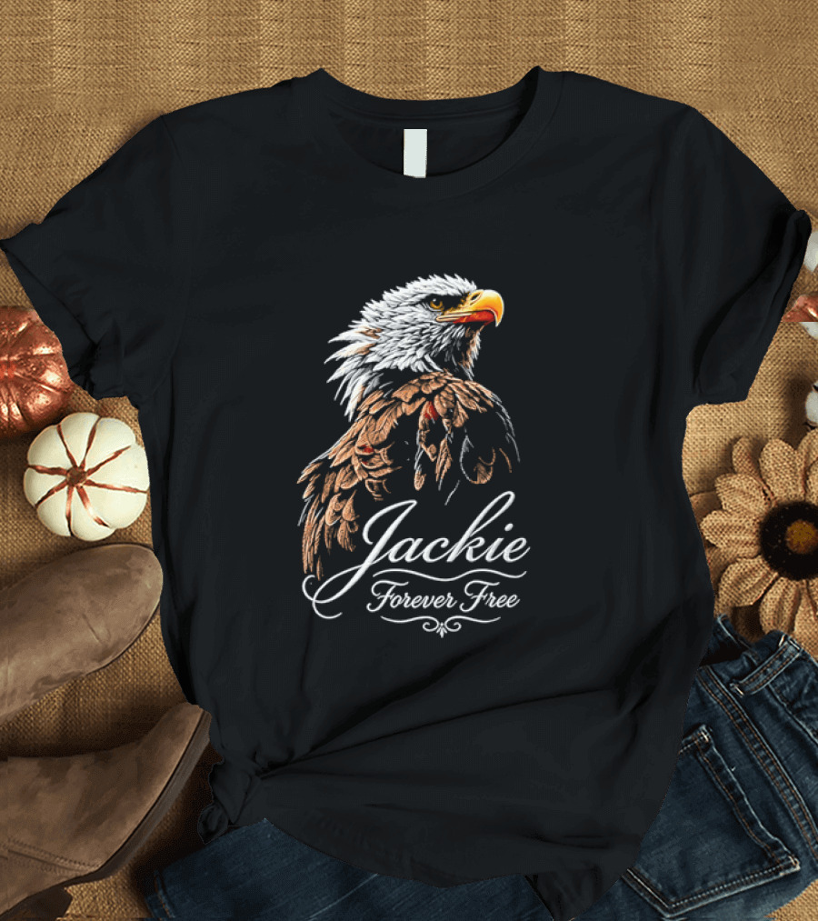 Jackie Forever Free Bald Eagle Detailed Feathers T-Shirt