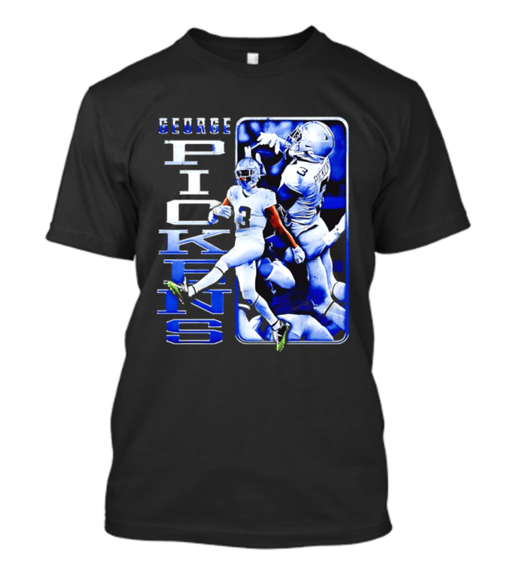 George Pickens Football Catching Collage Blue T-Shirt