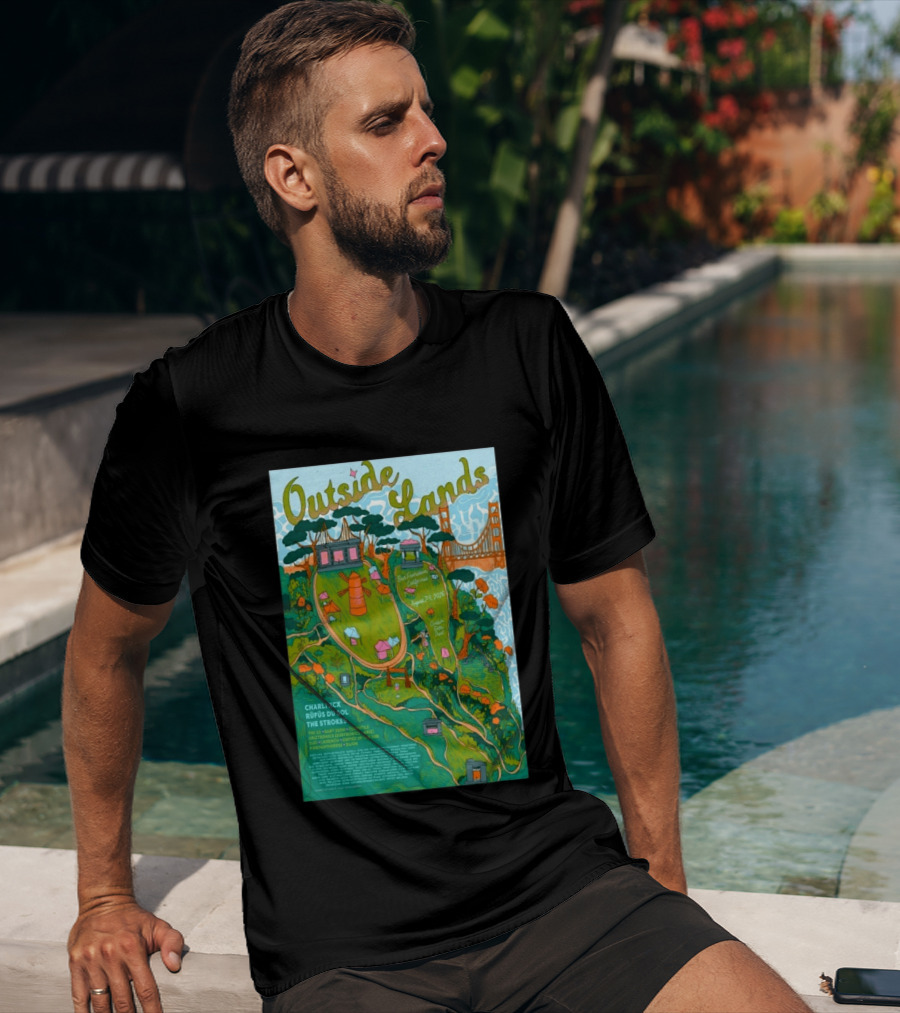 Outside Lands San Francisco August 7 9 2026 Golden Gate Park Charli XCX Rufus Du Sol The Strokes T-Shirt