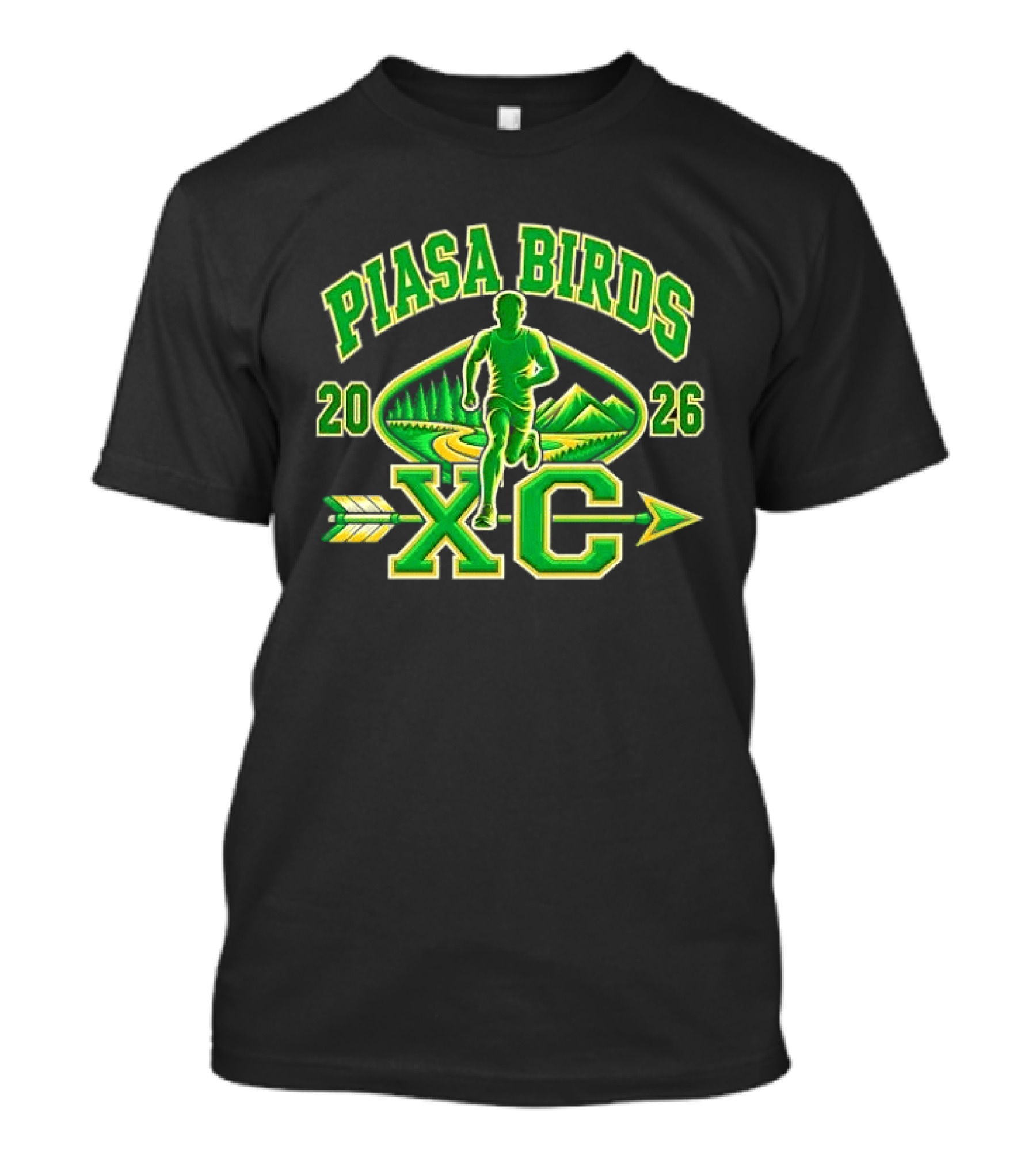 Piasa Birds XC 2026 Male Runner Forest Path Mountains T-Shirt