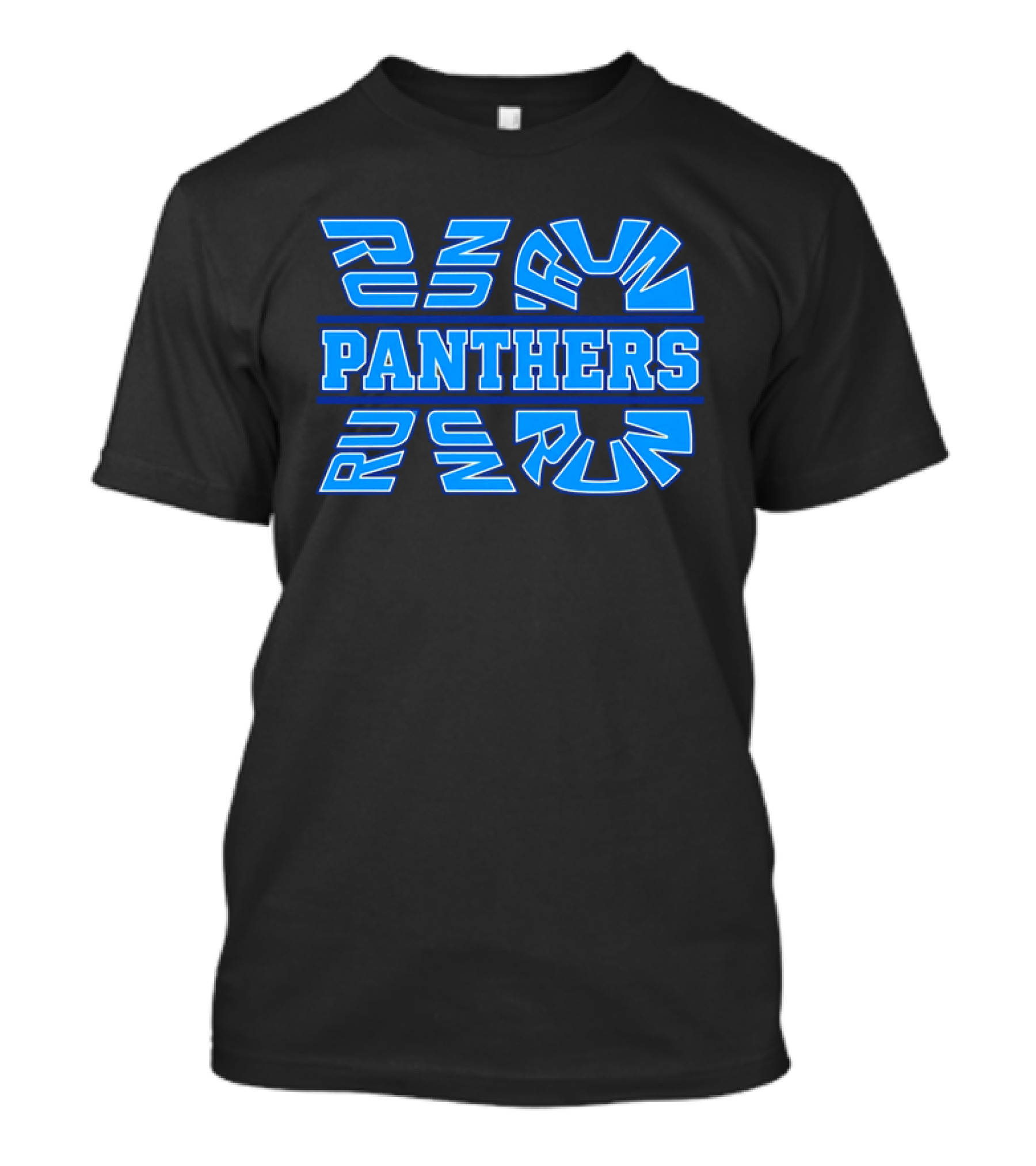 Run Panthers Repeated Blue Kinetic Athletic Block T-Shirt