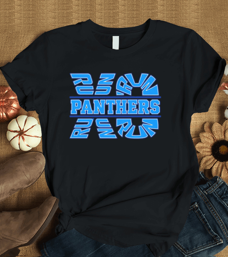 Run Panthers Repeated Blue Kinetic Athletic Block T-Shirt