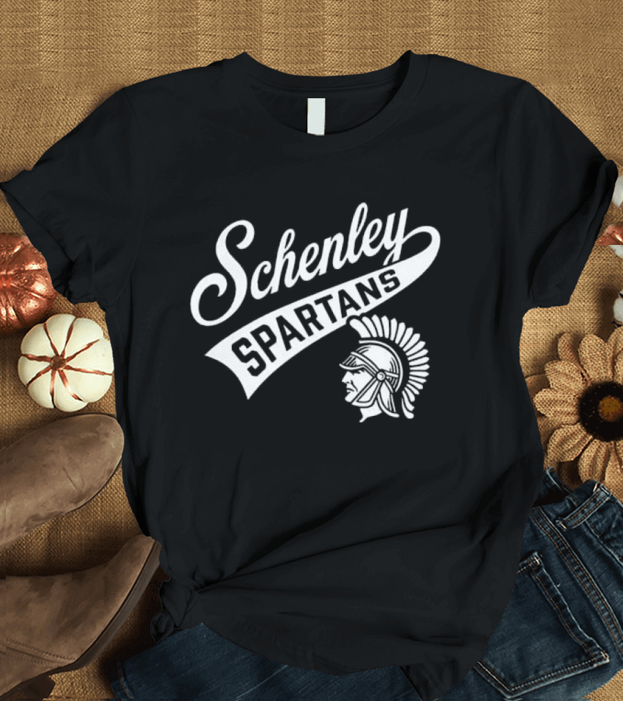 Schenley Spartans Cursive Script Banner Helmet Crest T-Shirt