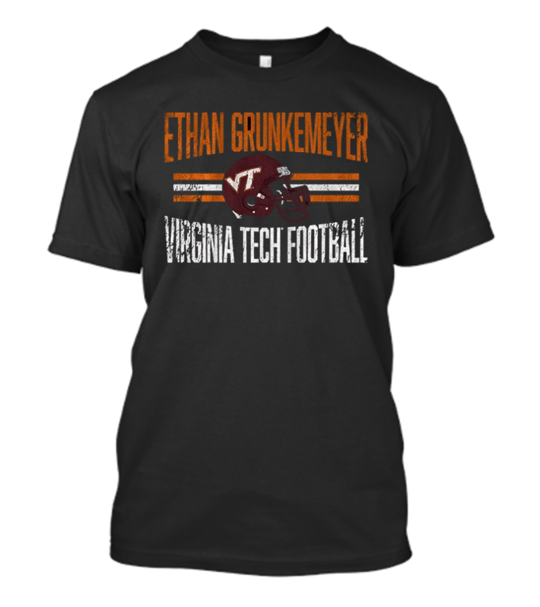 Ethan Grunkemeyer Virginia Tech Football VT Helmet T-Shirt