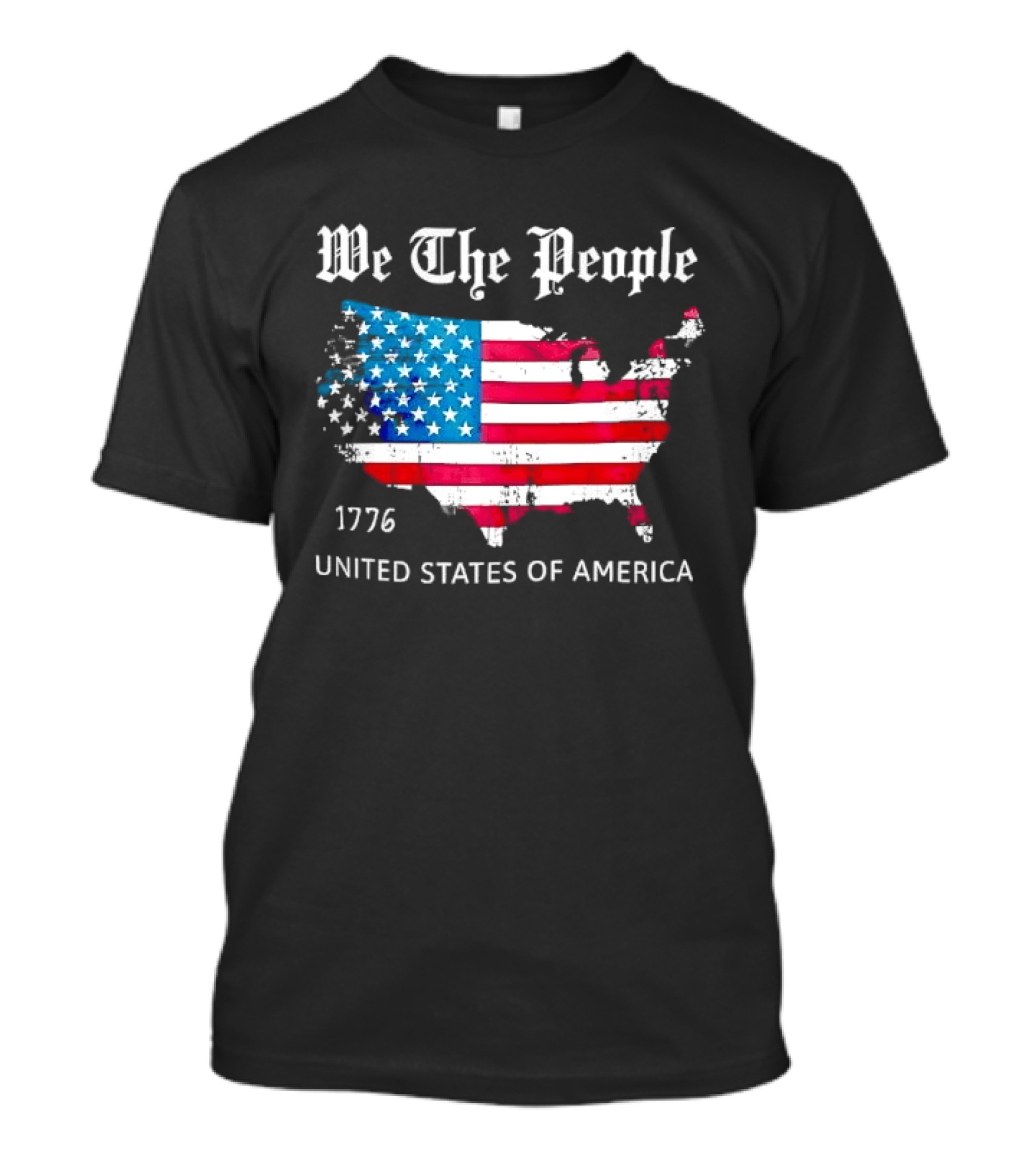 We The People 1776 Distressed USA Map Flag United States Of America T-Shirt