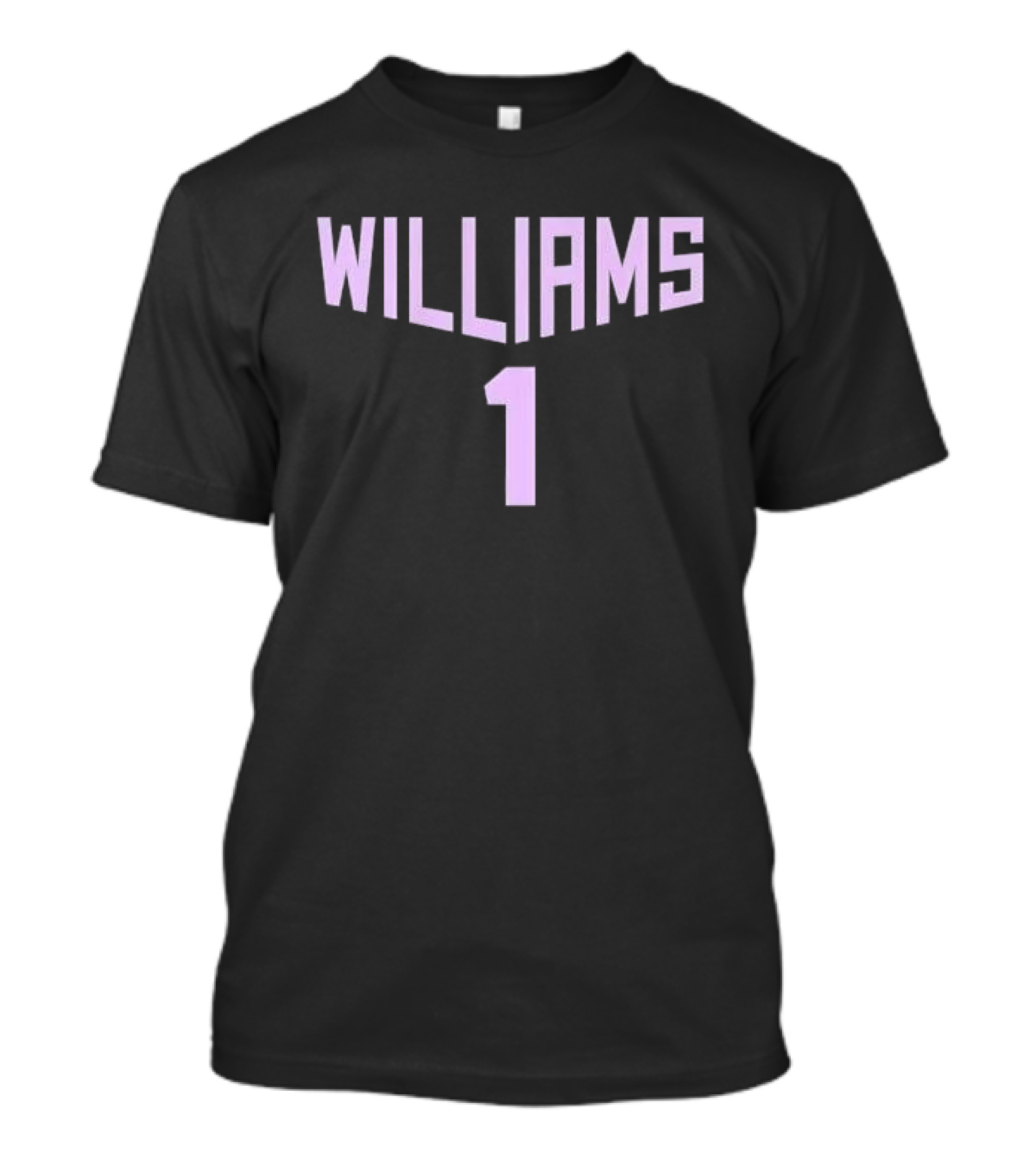 Williams 1 Purple Arched Block Font Jersey T-Shirt