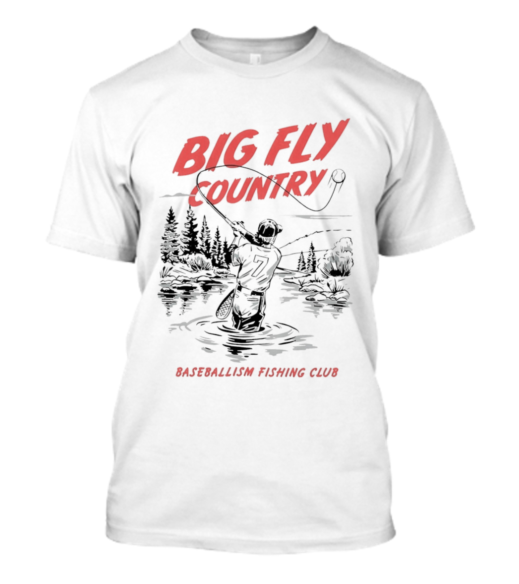 Big Fly Country Baseballism Fishing Club T-Shirt