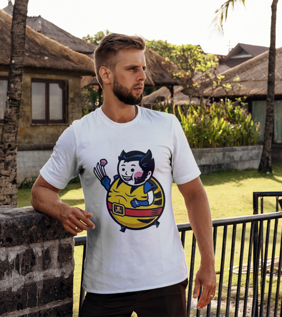 Wolverine Cupcake Fan With Claws And Round Yellow Outfit T-Shirt