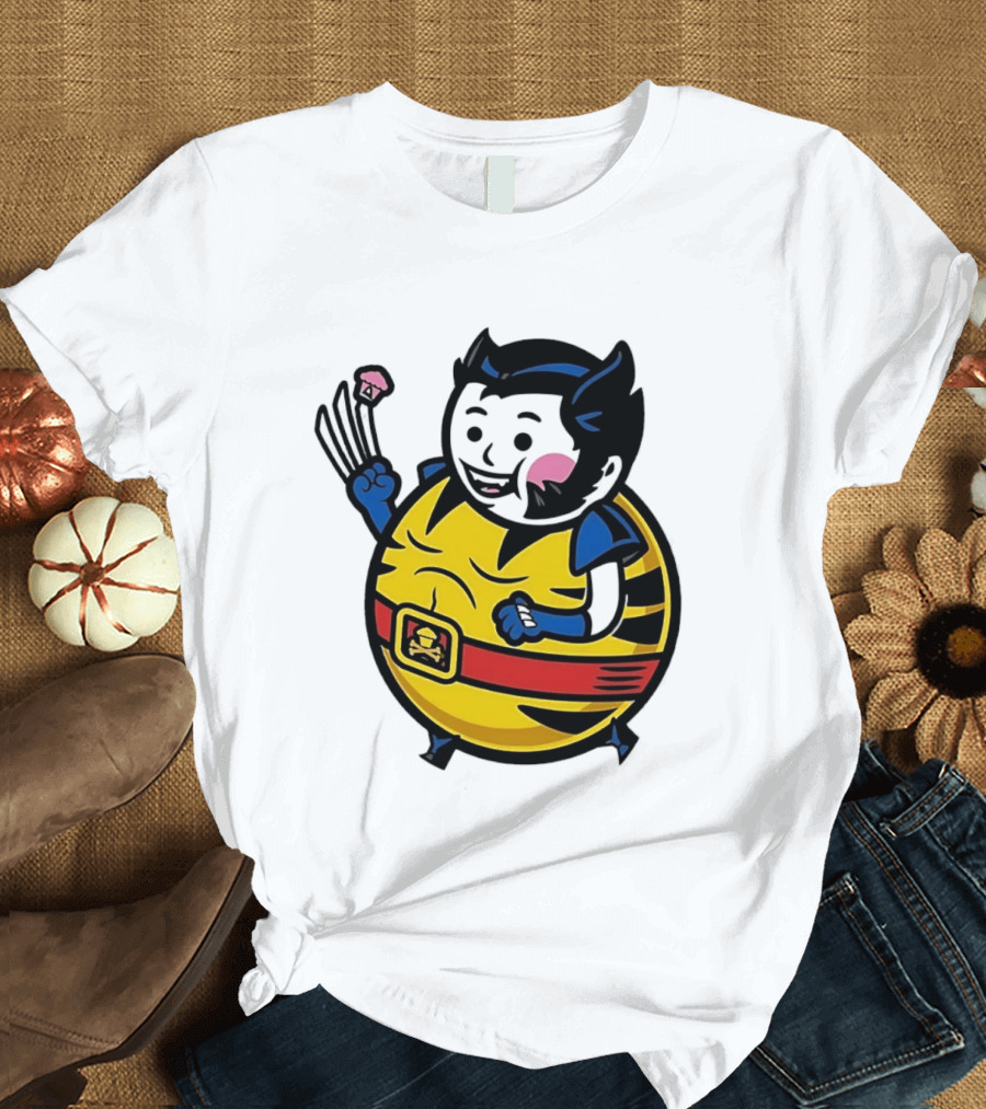 Wolverine Cupcake Fan With Claws And Round Yellow Outfit T-Shirt