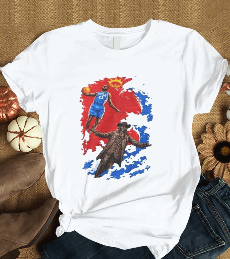 LeBron James Philadelphia Crown Mural Art In Chinatown T-Shirt