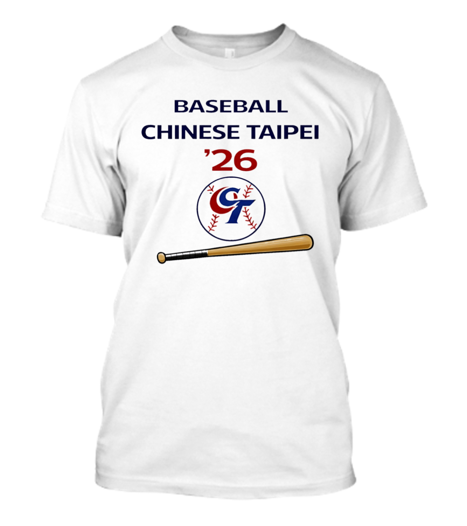 Chinese Taipei Baseball 2026 CT Bat T-Shirt
