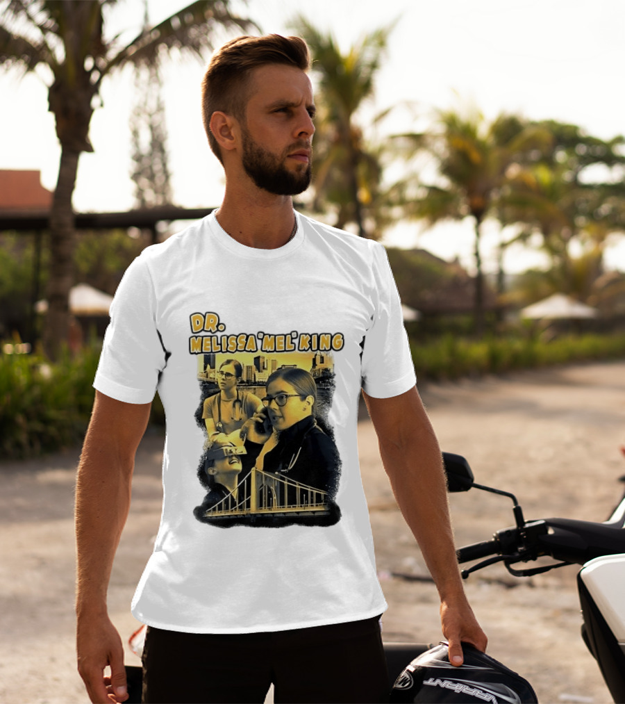Dr Melissa Mel King Female Doctor Pittsburgh Yellow Bridge Collage T-Shirt