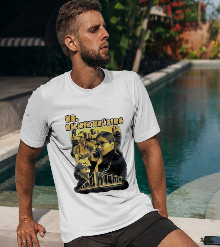 Dr Melissa Mel King Female Doctor Pittsburgh Yellow Bridge Collage T-Shirt
