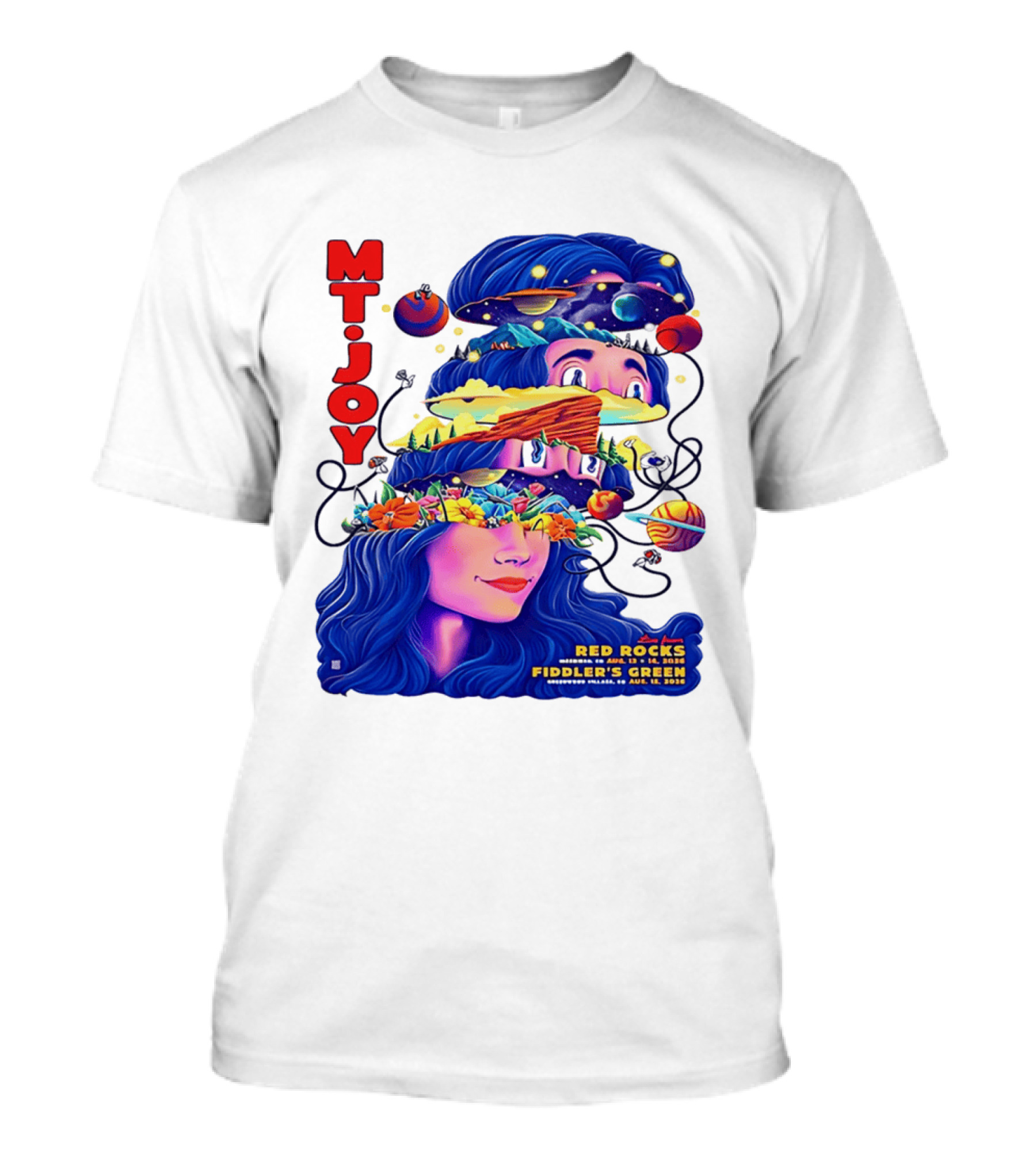 MT. Joy Red Rocks Fiddler's Green Aug 11 2026 Floral Space T-Shirt