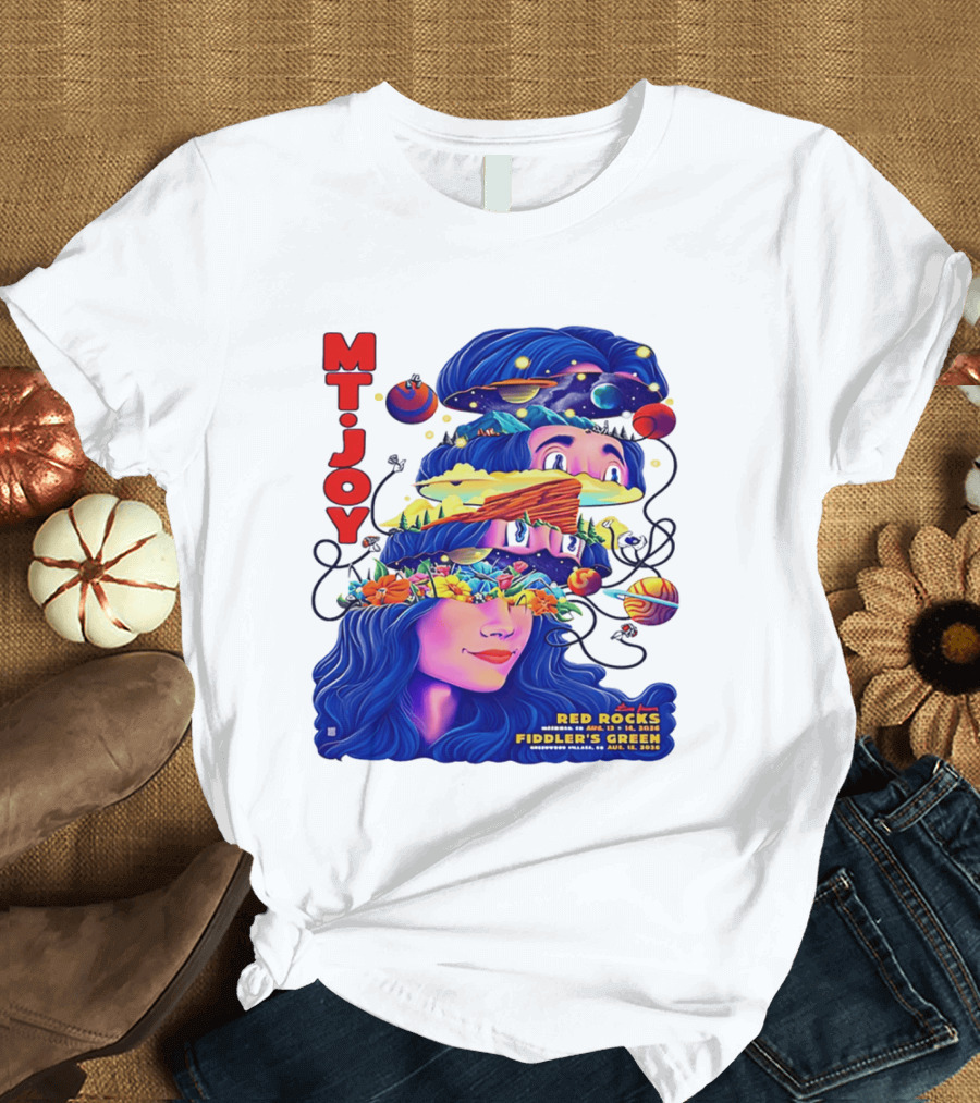 MT. Joy Red Rocks Fiddler's Green Aug 11 2026 Floral Space T-Shirt