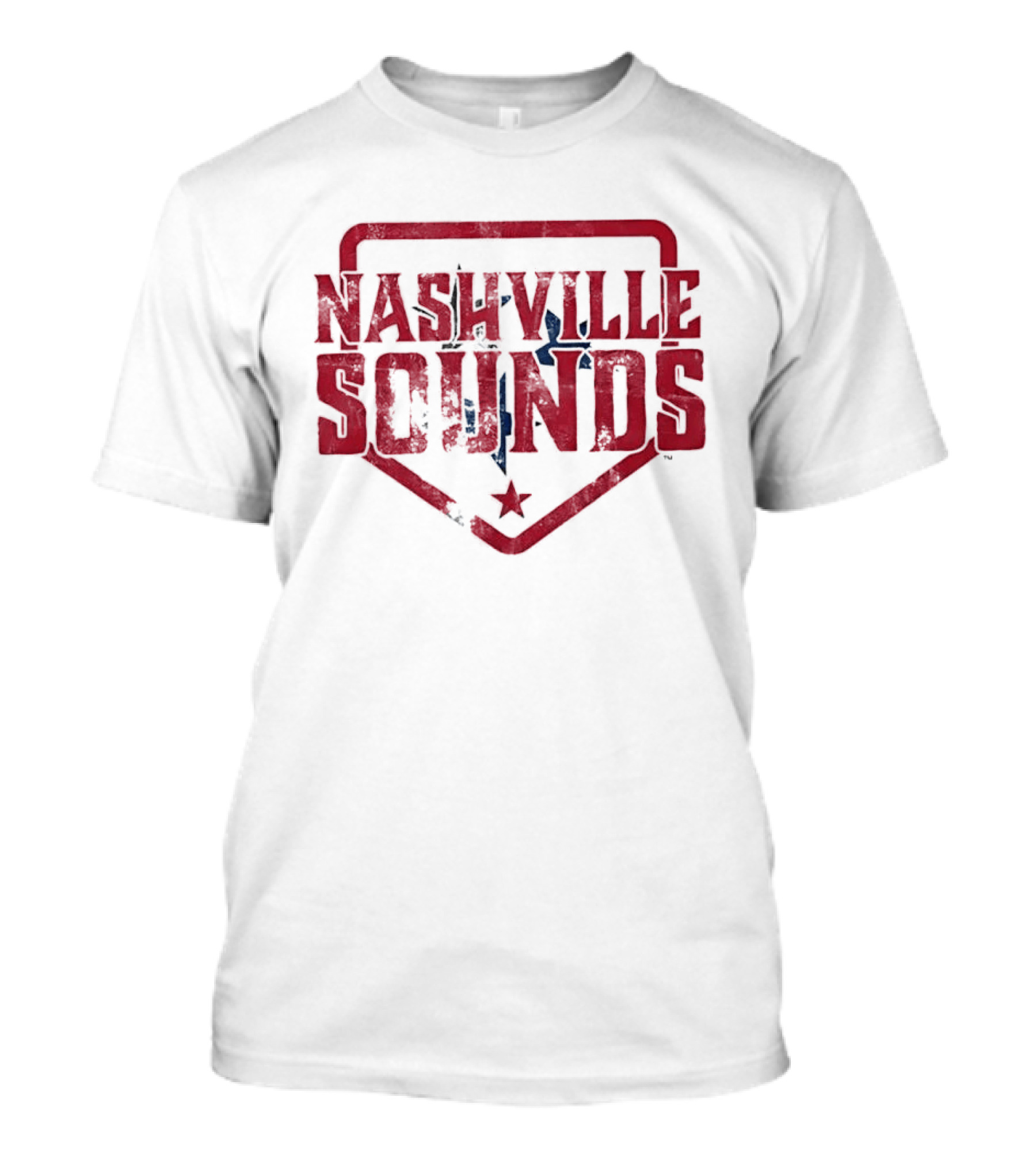 Nashville Sounds Distressed Home Plate Tennessee State Star T-Shirt