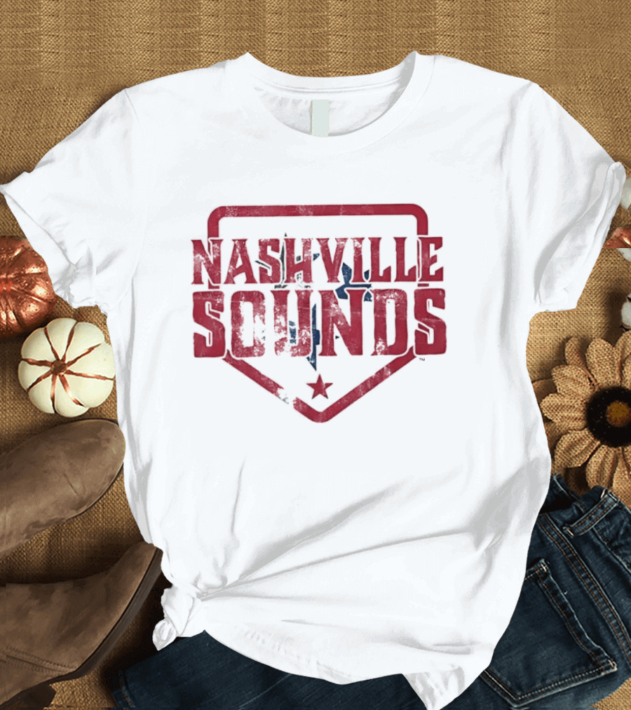 Nashville Sounds Distressed Home Plate Tennessee State Star T-Shirt