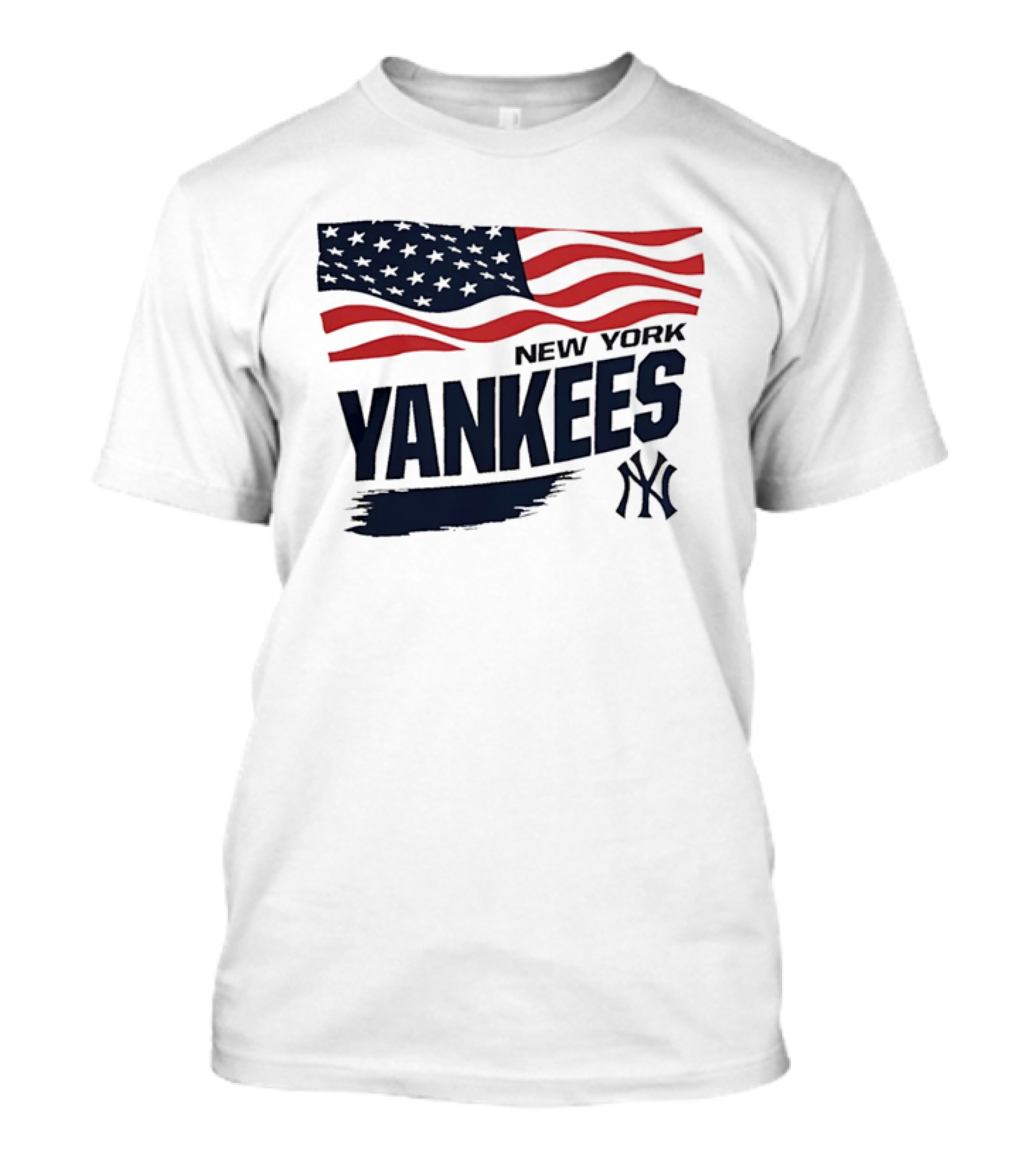 New York Yankees American Flag Brushstroke NY Yankees MLB T-Shirt