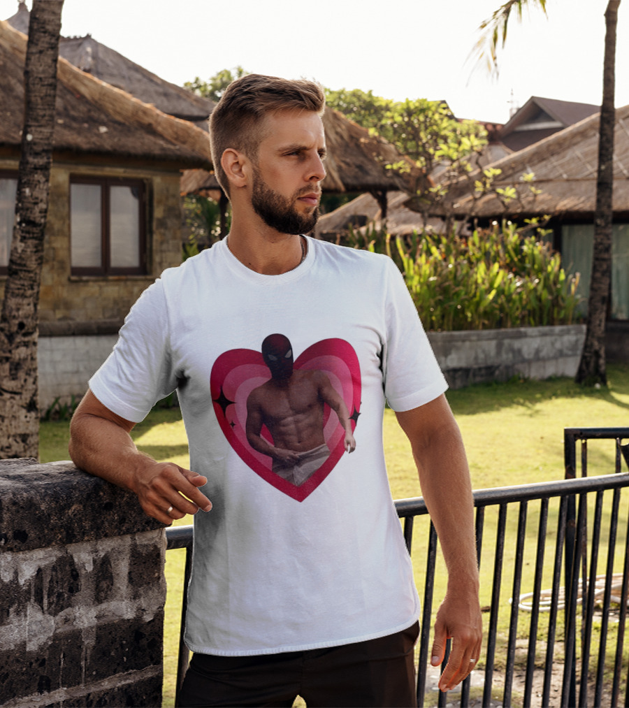 Heart Masked Bodybuilder Spidey T-Shirt