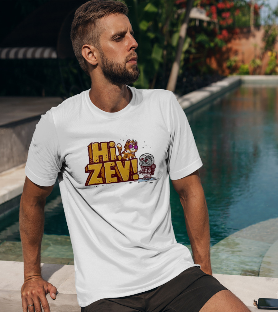 Hi Zev Cartoon Calico Cat Sunglasses Astronaut Creature T-Shirt