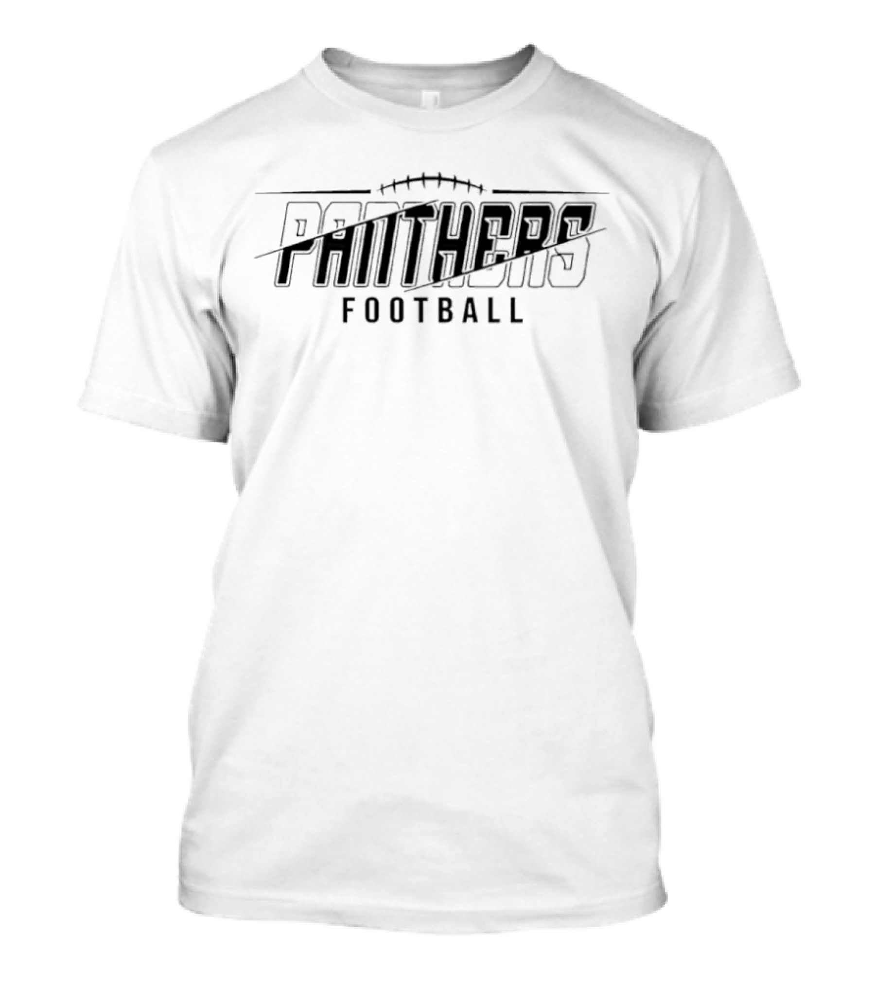 Panthers Football Diagonal Split Line Laces T-Shirt