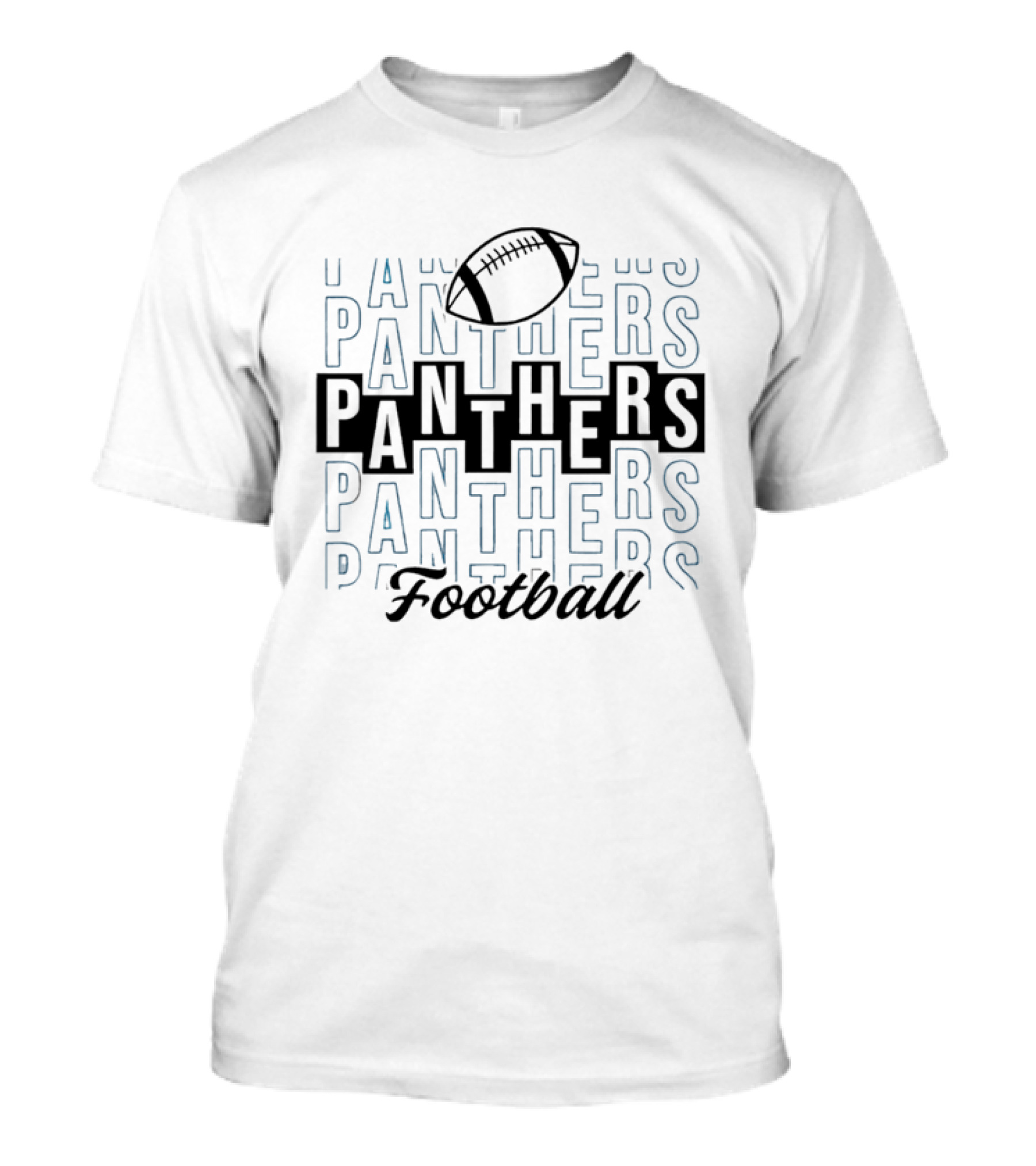 Panthers Football Gridiron Ball Panthers Line Blue T-Shirt