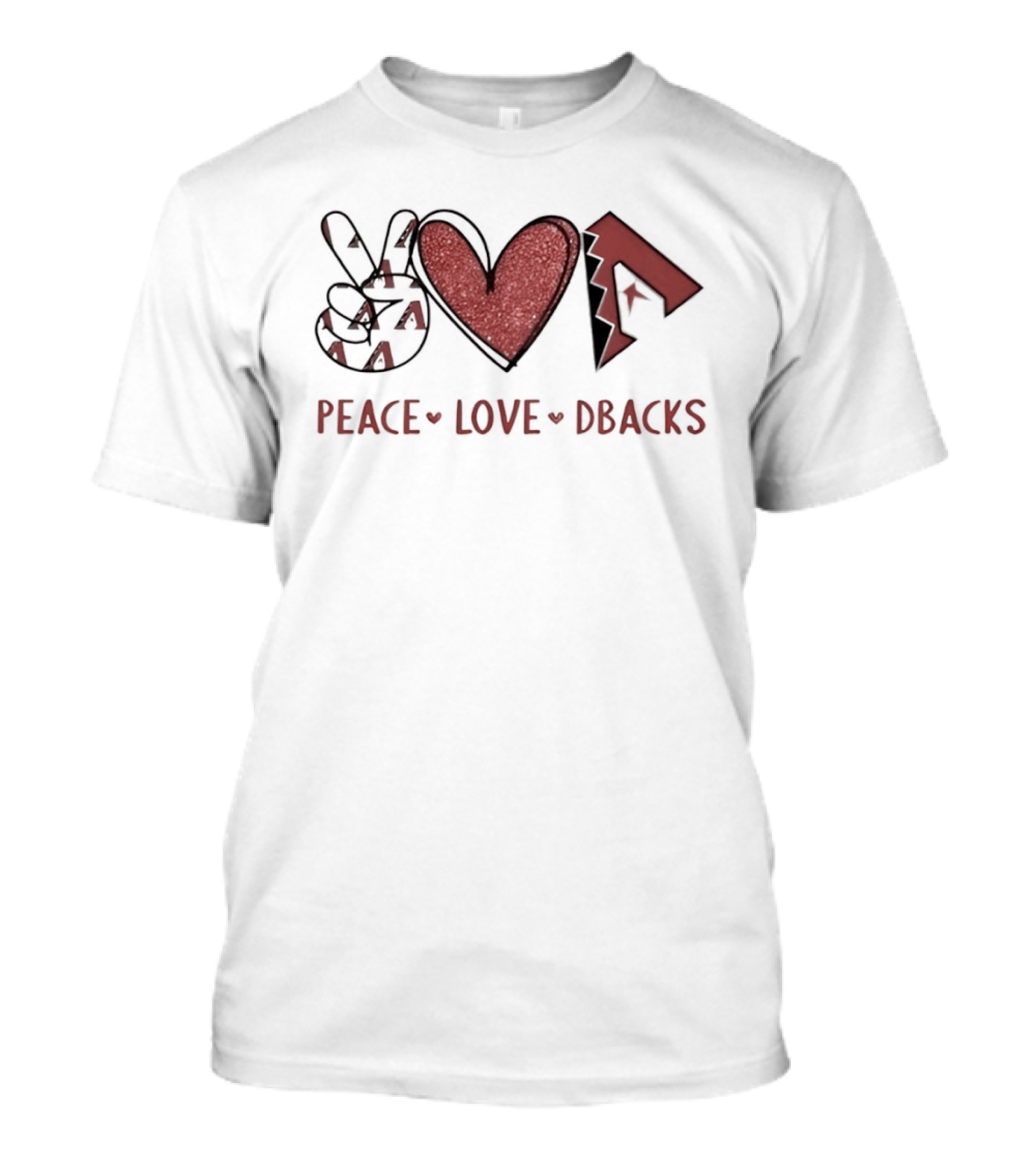 Peace Love Dbacks Arizona Diamondbacks T-Shirt