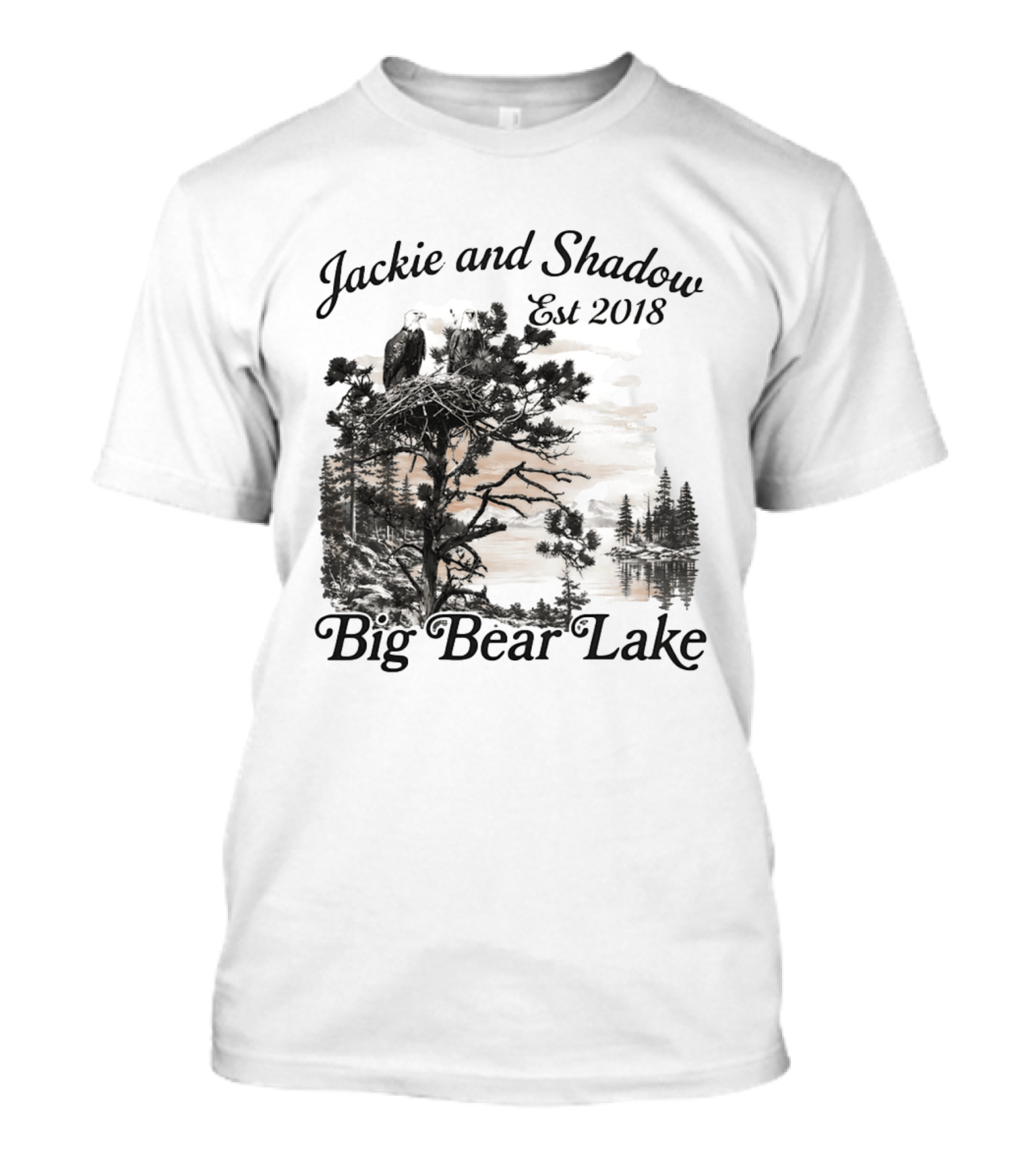Jackie And Shadow Bald Eagle Nesting Pair Established 2018 Big Bear Lake T-Shirt