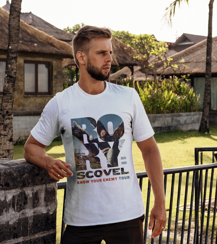 Rory Scovel Know Your Enemy Tour 2023 2026 Fire Backdrop T-Shirt
