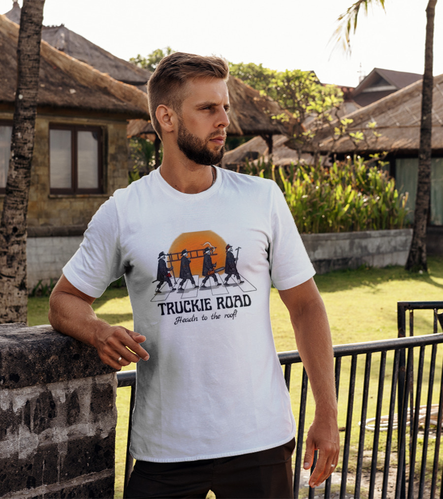 Truckie Road Firefighters Head'n To The Roof T-Shirt
