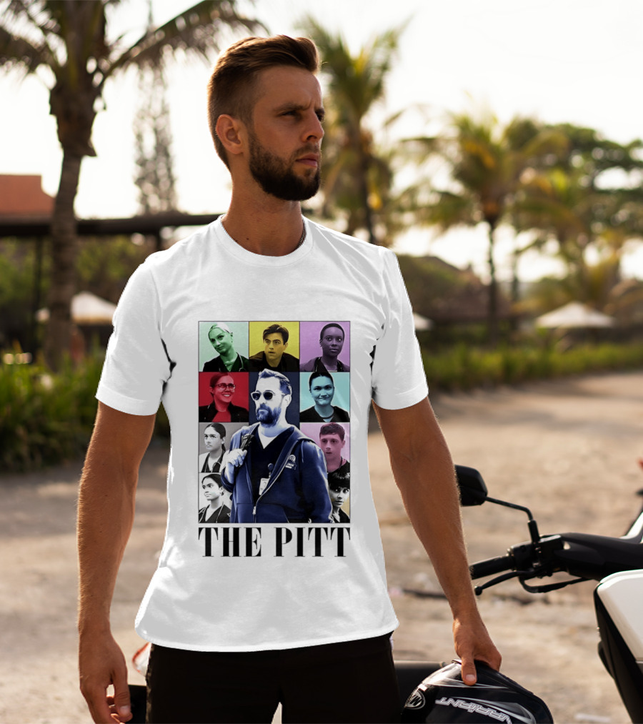 The Pitt Colorful Pop Grid Doctor Portraits Bearded Man In Sunglasses T-Shirt