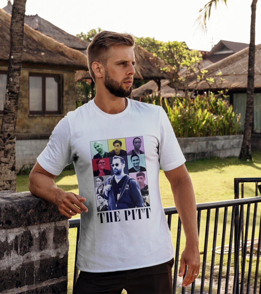 The Pitt Colorful Pop Grid Doctor Portraits Bearded Man In Sunglasses T-Shirt