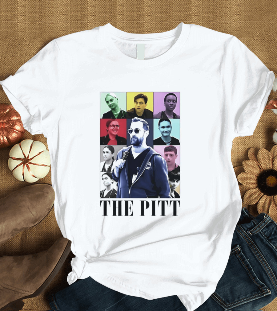The Pitt Colorful Pop Grid Doctor Portraits Bearded Man In Sunglasses T-Shirt