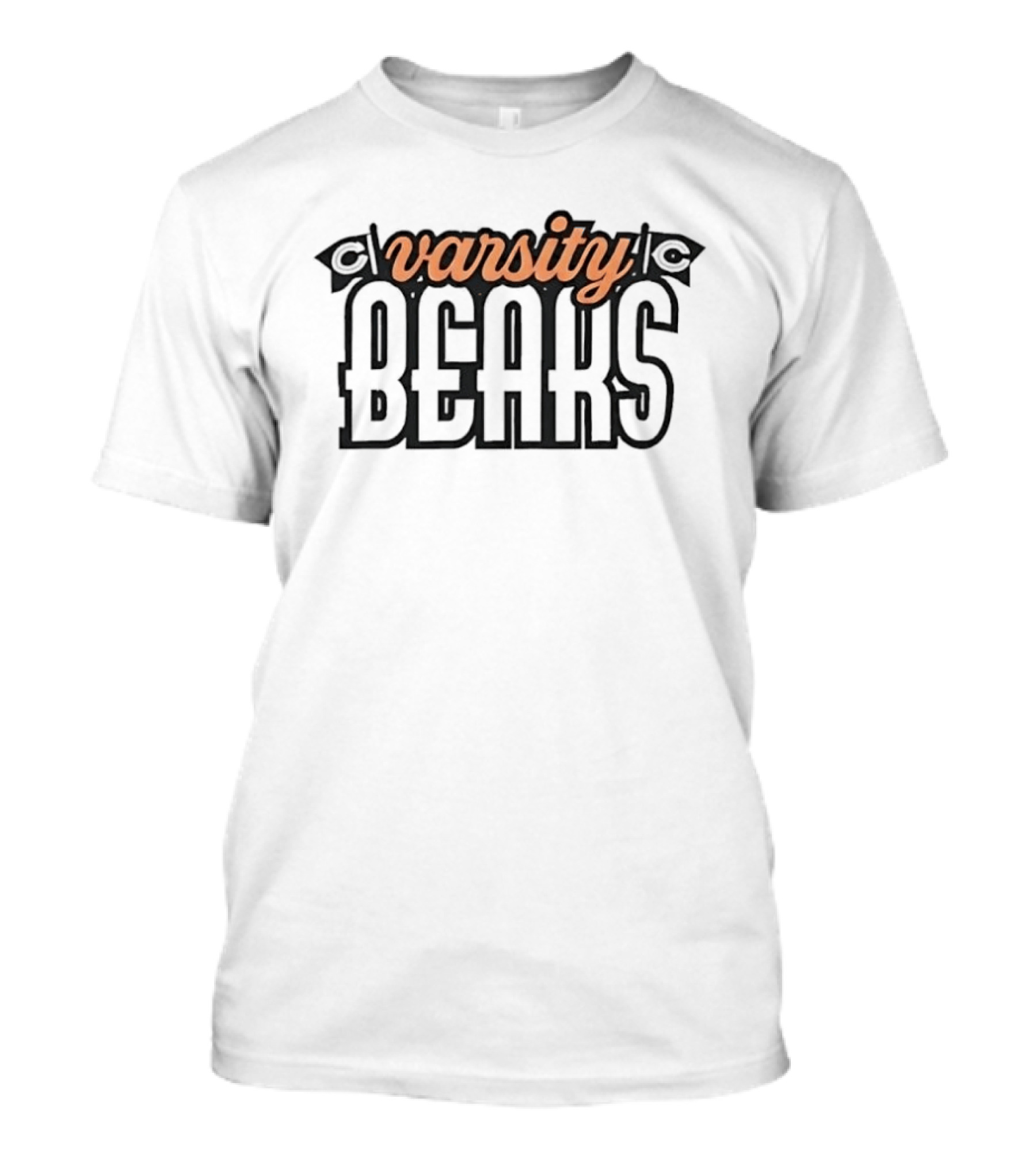 Varsity Bears Banner Peach Script Block Lettering Flags T-Shirt
