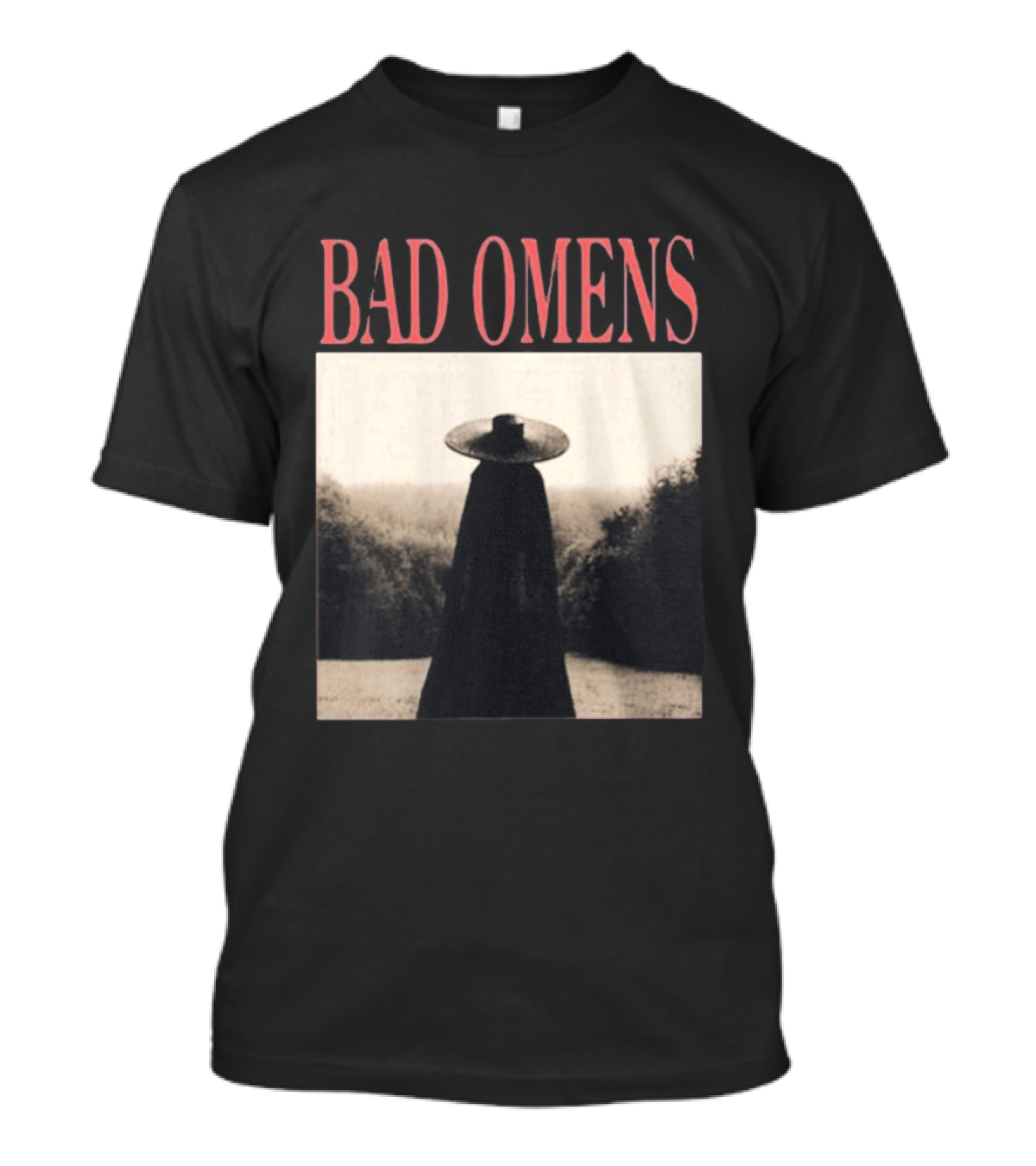 Bad Omens Specter Tour Dark Figure In Shadowy Landscape T-Shirt