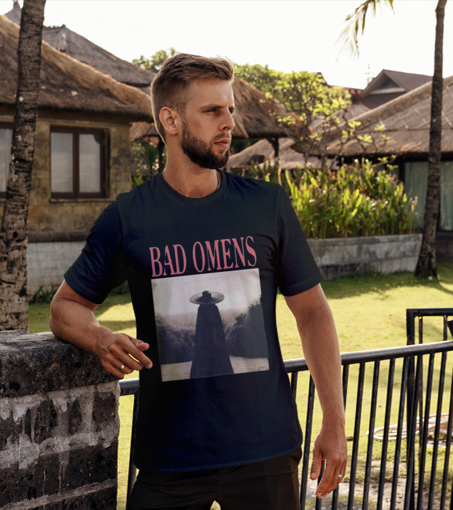 Bad Omens Specter Tour Dark Figure In Shadowy Landscape T-Shirt