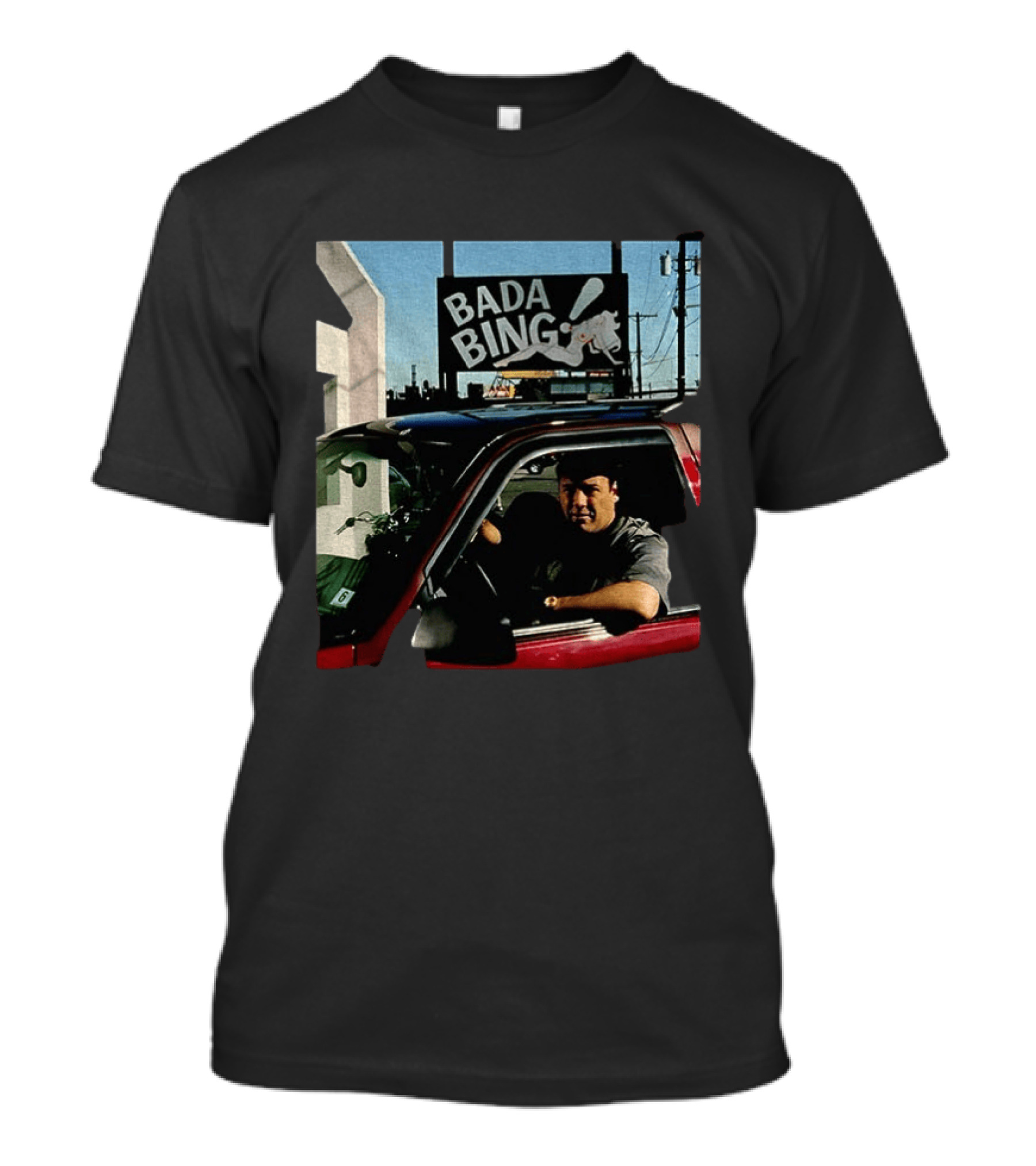 Bada Bing Tony Soprano Vintage Car Scene Sopranos Iconic TV Series T-Shirt