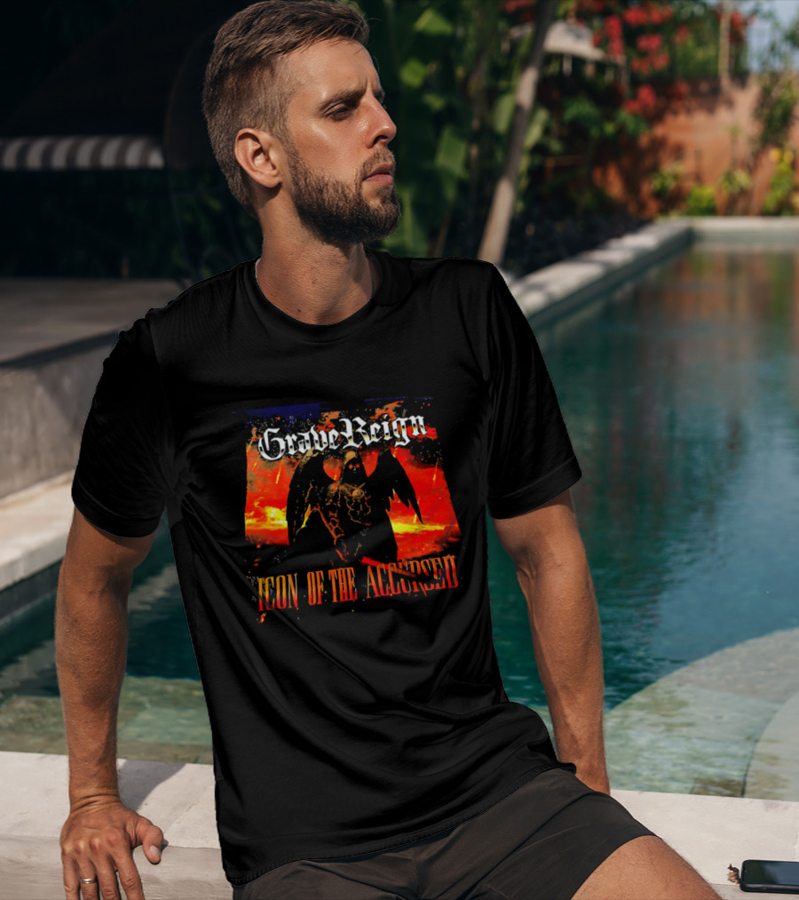 Grave Reign Icon Of The Accursed Winged Figure Sword T-Shirt