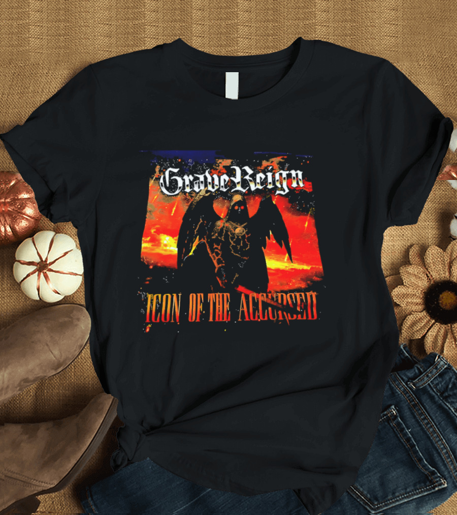 Grave Reign Icon Of The Accursed Winged Figure Sword T-Shirt