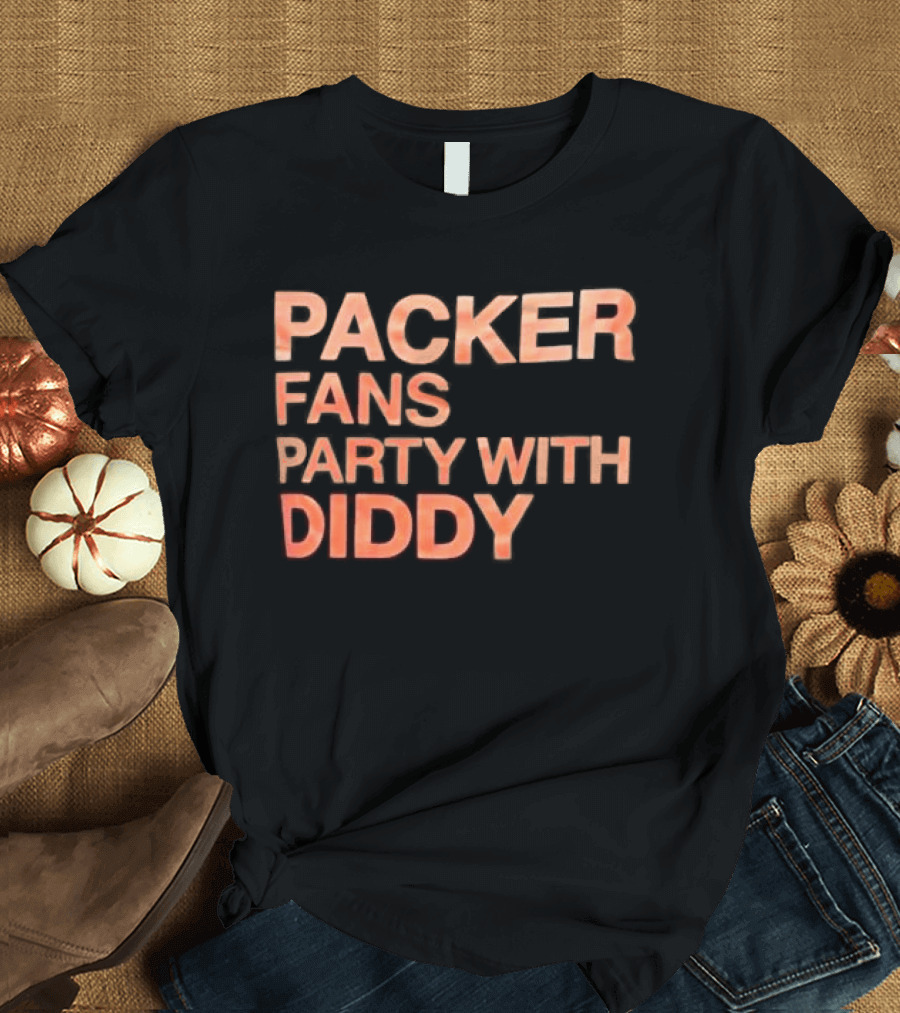 Packer Fans Party With Diddy Orange Clay Lettering T-Shirt