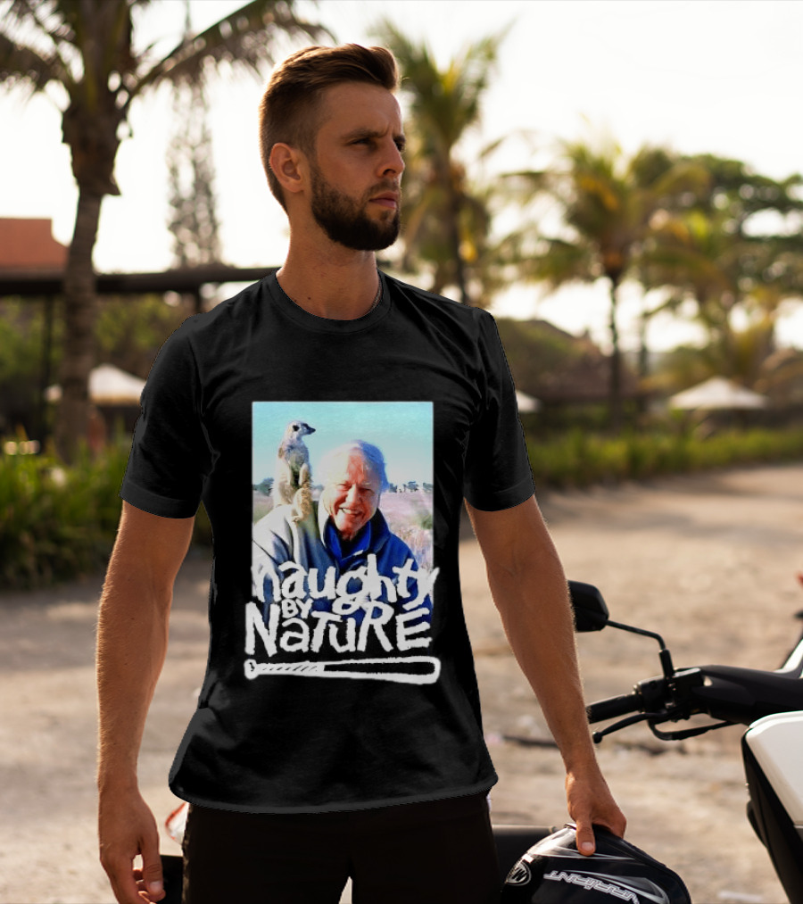 Naughty By Nature David Attenborough Meerkat Wildlife Photo T-Shirt
