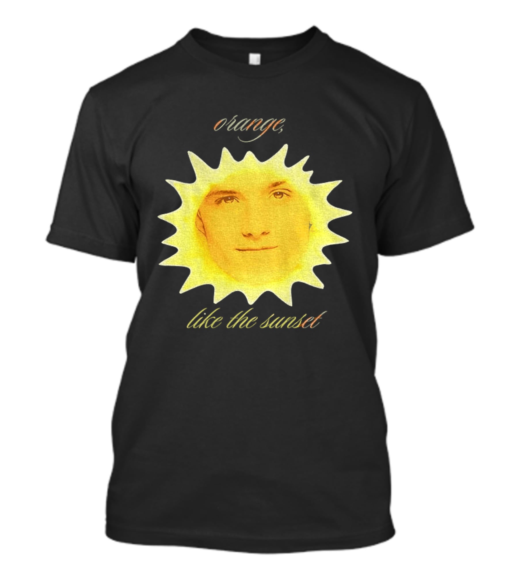 Orange Like The Sunset Face In Sun Design Peeta T-Shirt
