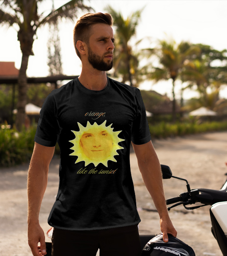 Orange Like The Sunset Face In Sun Design Peeta T-Shirt