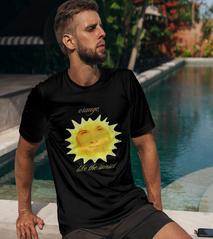 Orange Like The Sunset Face In Sun Design Peeta T-Shirt