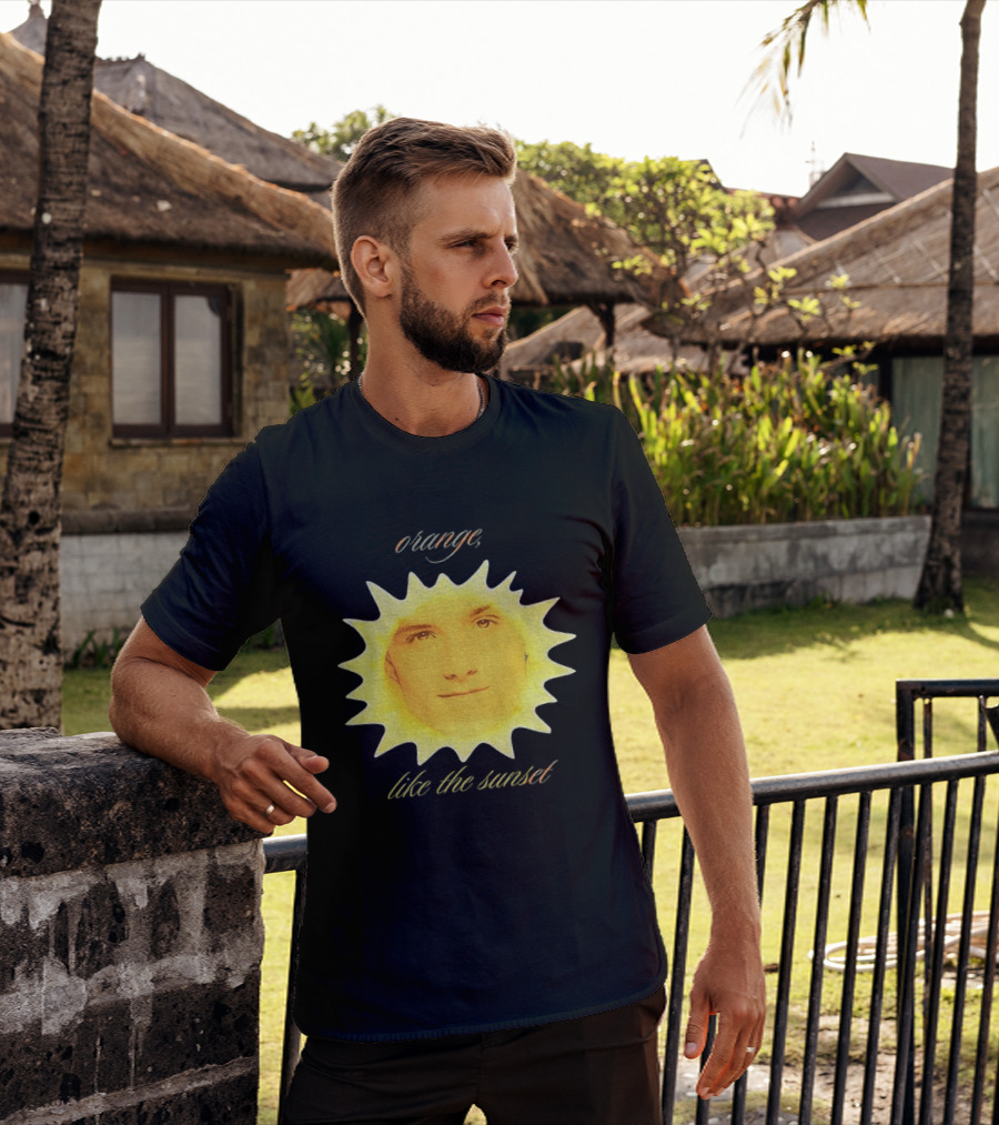 Orange Like The Sunset Face In Sun Design Peeta T-Shirt