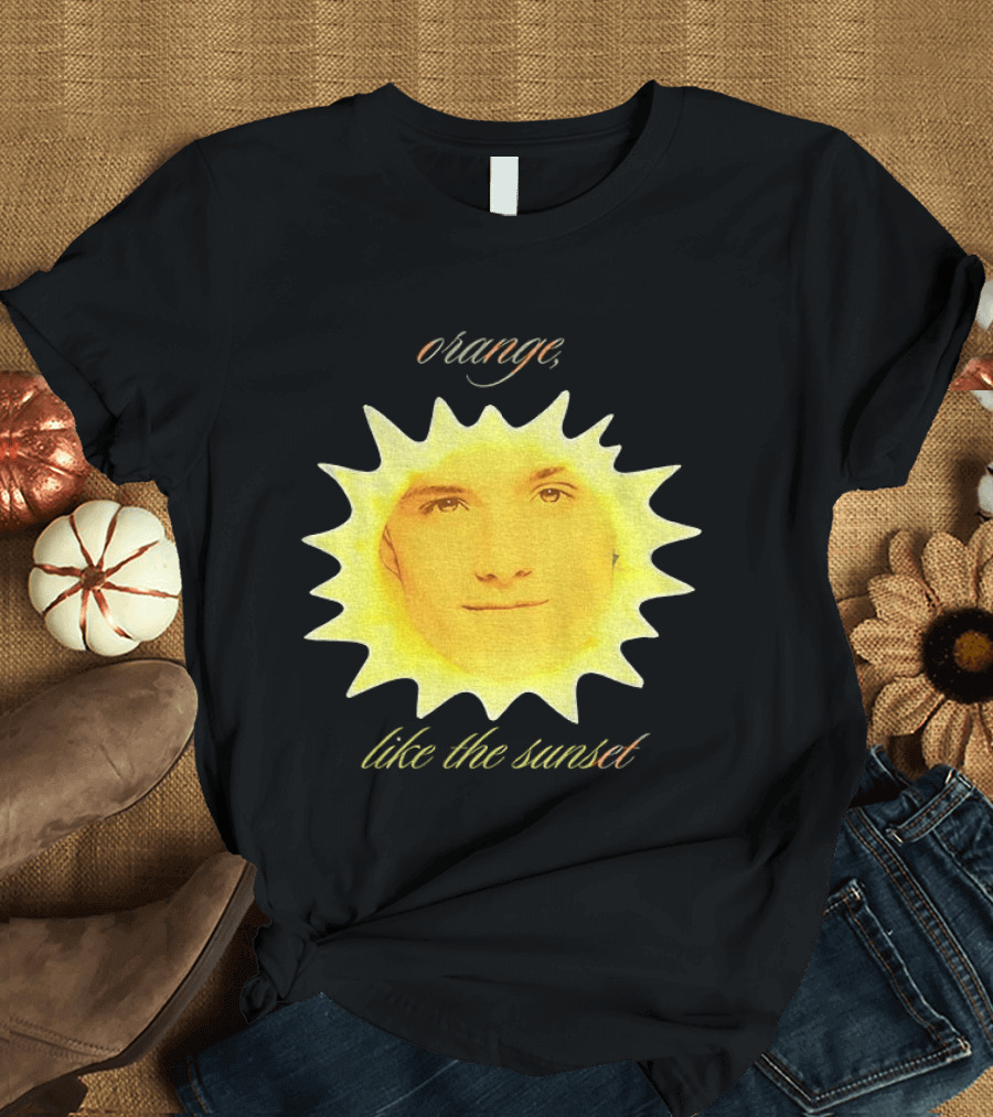 Orange Like The Sunset Face In Sun Design Peeta T-Shirt