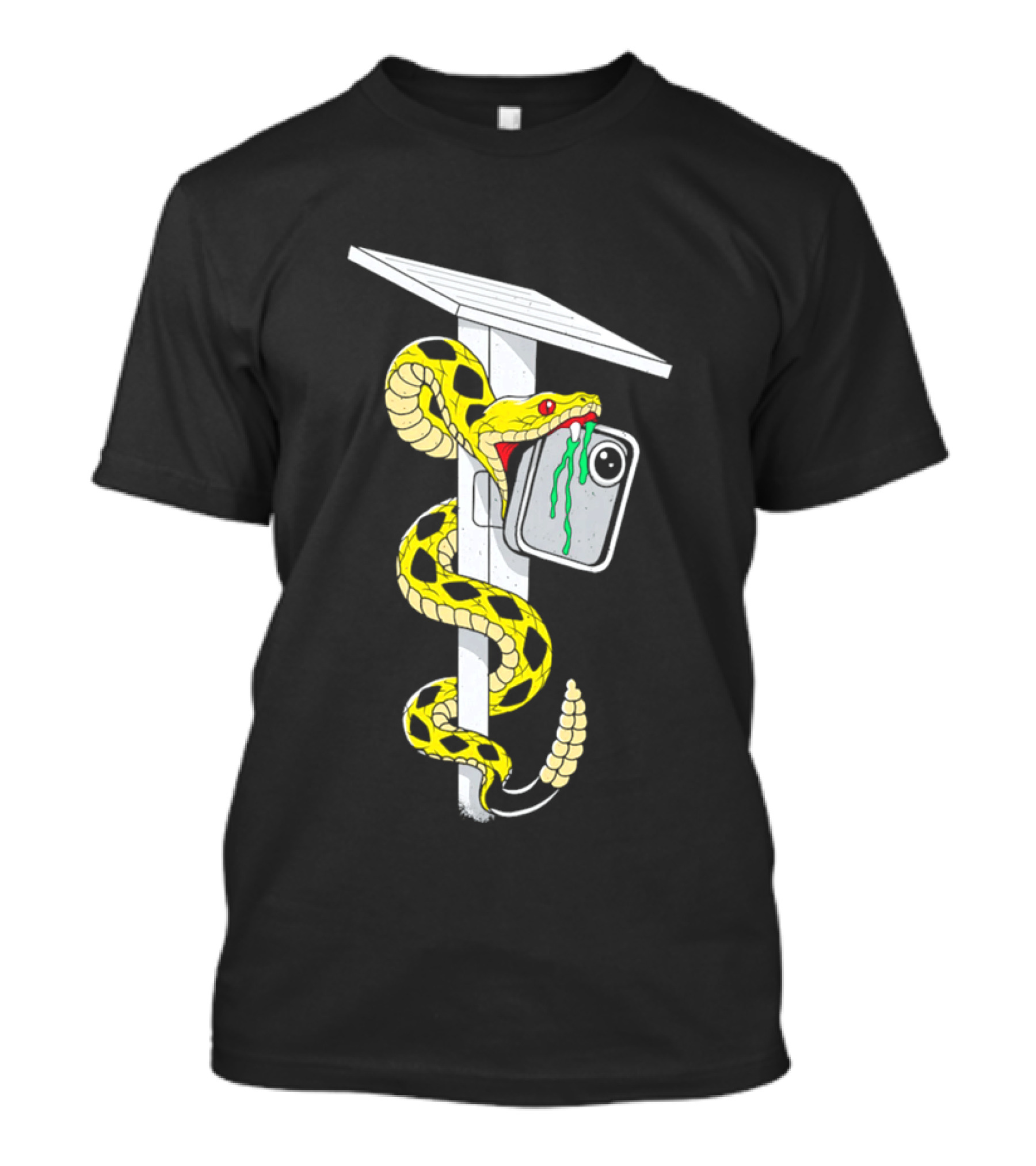 Don't Tread Flock Yellow Snake Wrapped Around Graduation Cap With ID T-Shirt